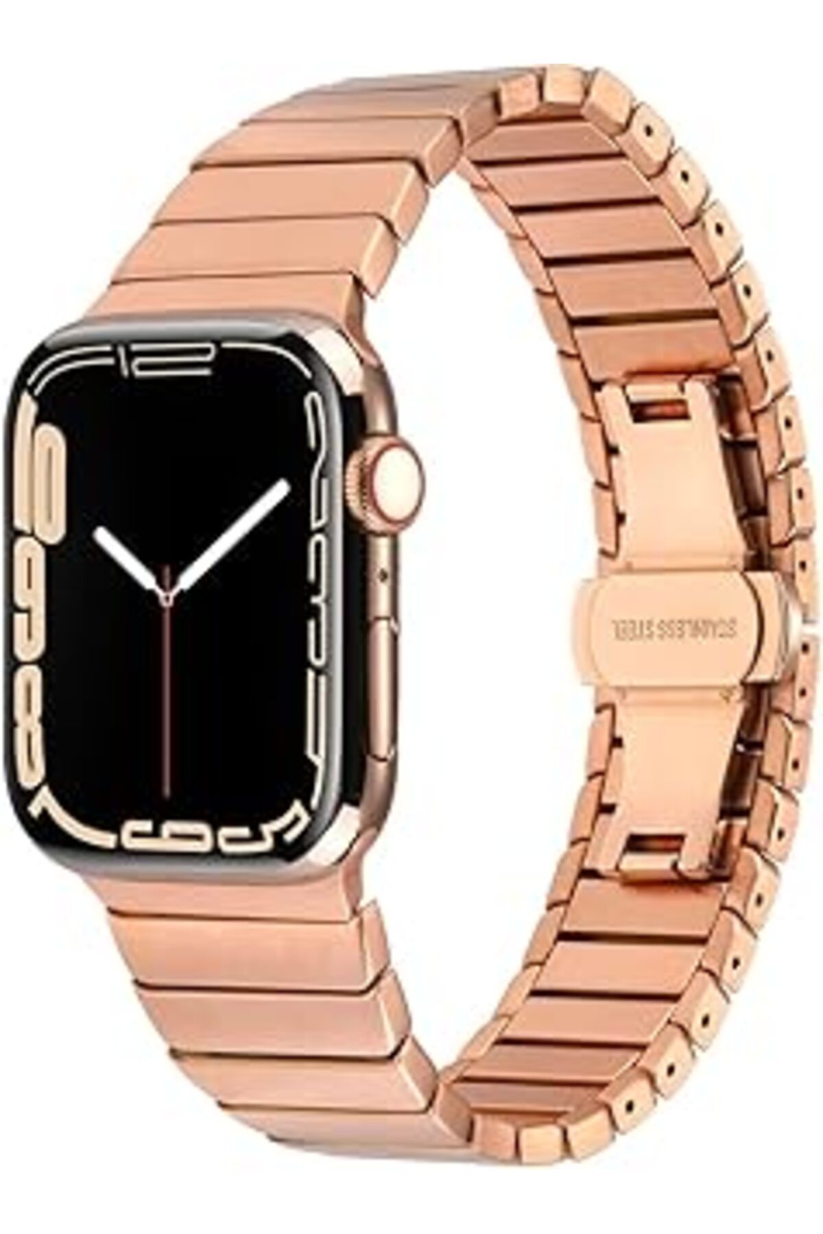 karadağsb Zore Apple İle Uyumlu Watch 42Mm Kordon Krd-79 Metal Strap Kayış Rose Gold