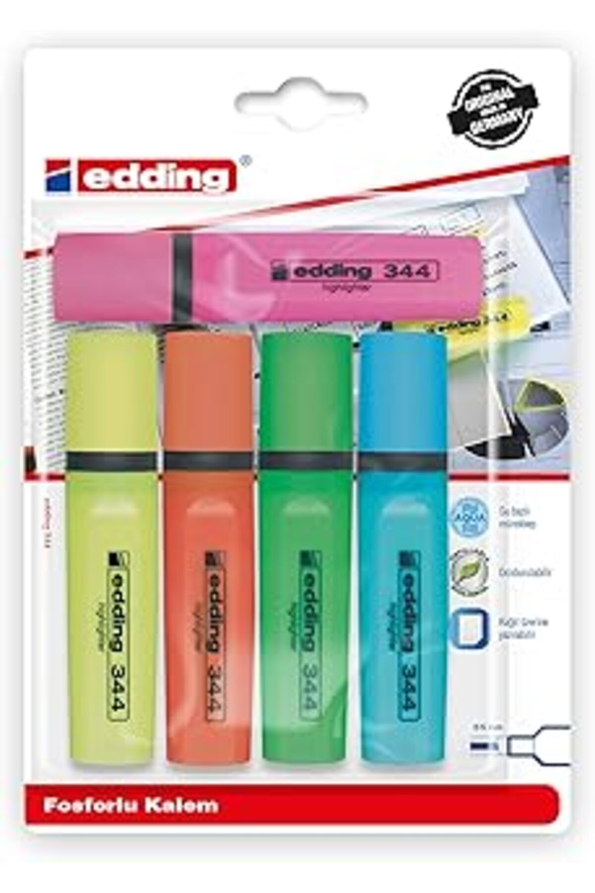 NETWORK ART Edding Turkey ED344PVC4+1 edding 344 Fosforlu Kalem 5li Karışık