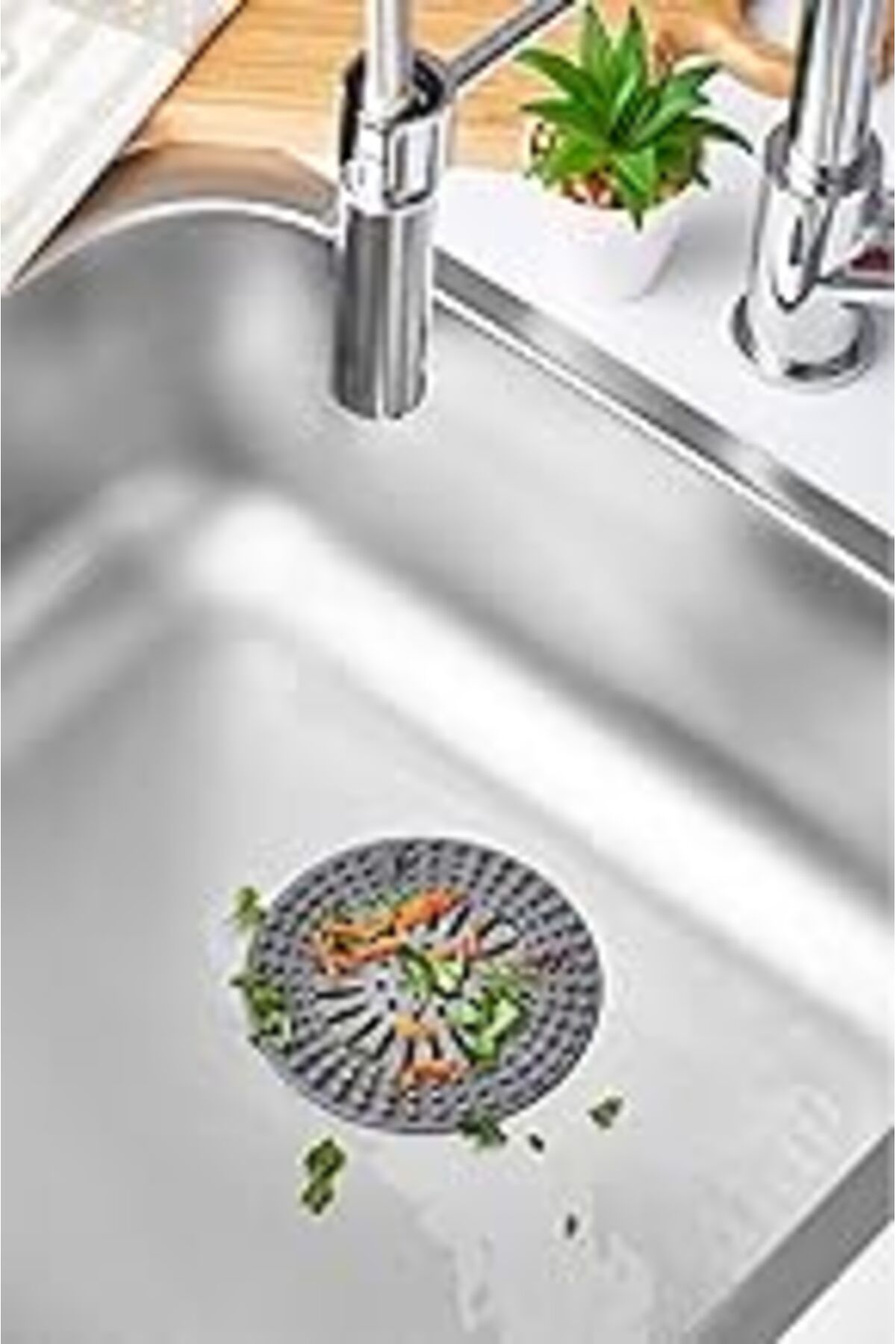 Pazarcan Seahome Süzgeçli Lavabo Banyo Küvet Tıkacı, Yuvarlak Evye Küvet Banyo Gider Kapağı Füme Renk Isgfm1