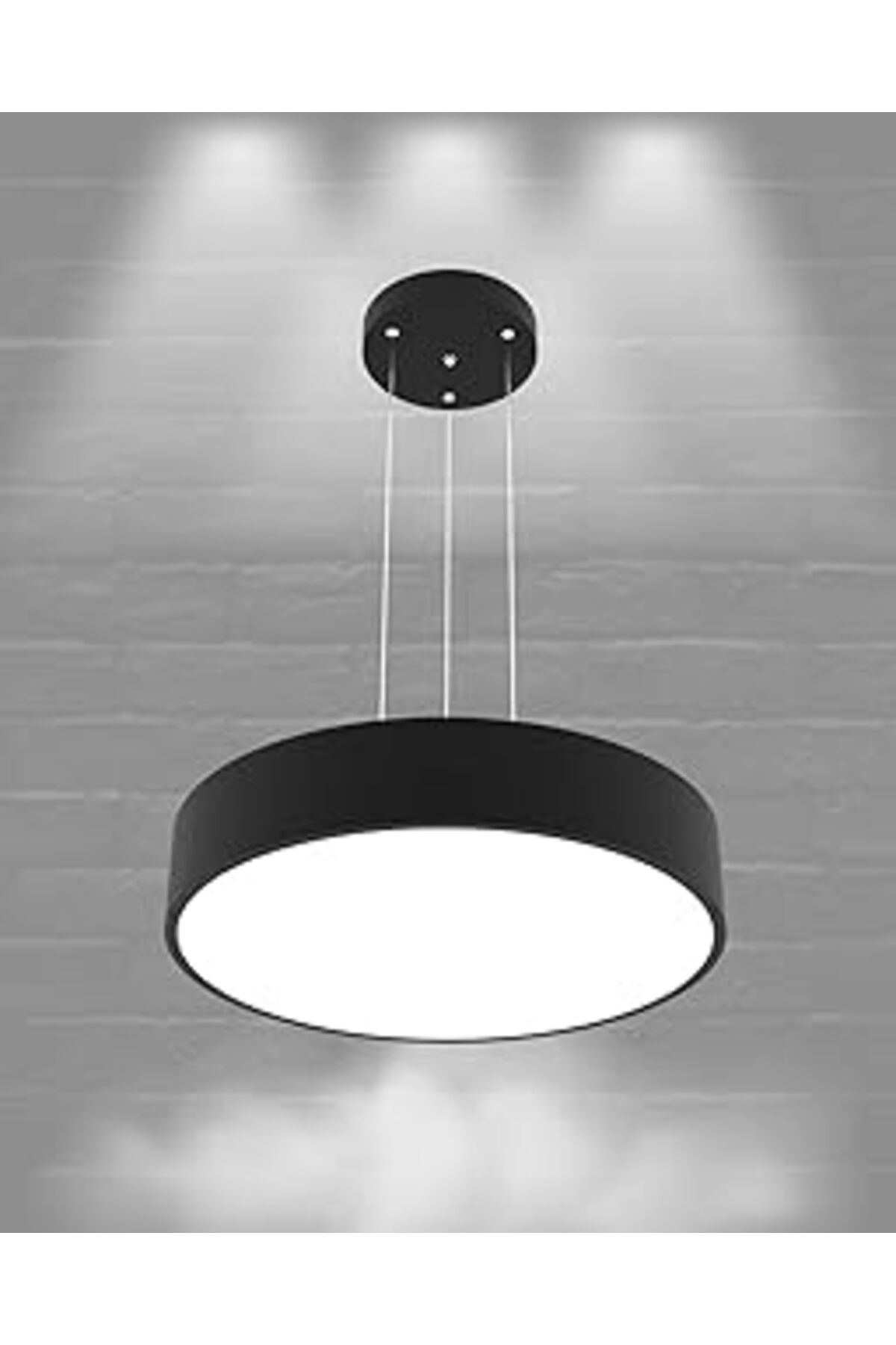 NETWORK ART Lighting DRUM-40 Ayarlanabilir Sarkıt LEDli Modern Siyah Led Avize (6500K (Beyaz Işık))