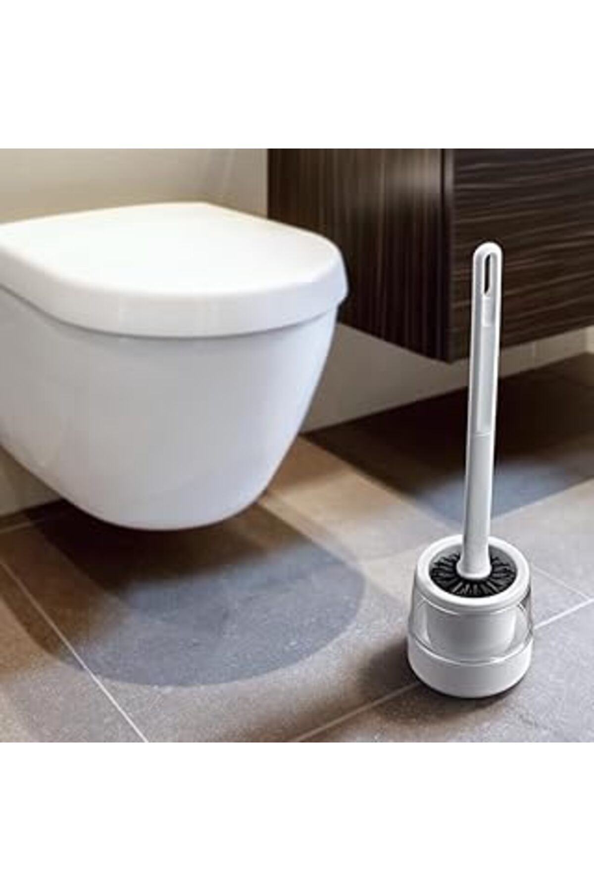 Mu Art Deconox Akrilik Kapaklı Silikon Yuvarlak Wc Fırçası, Silikon Wc Fırçası, Silikon Tuvalet Fırçası, S