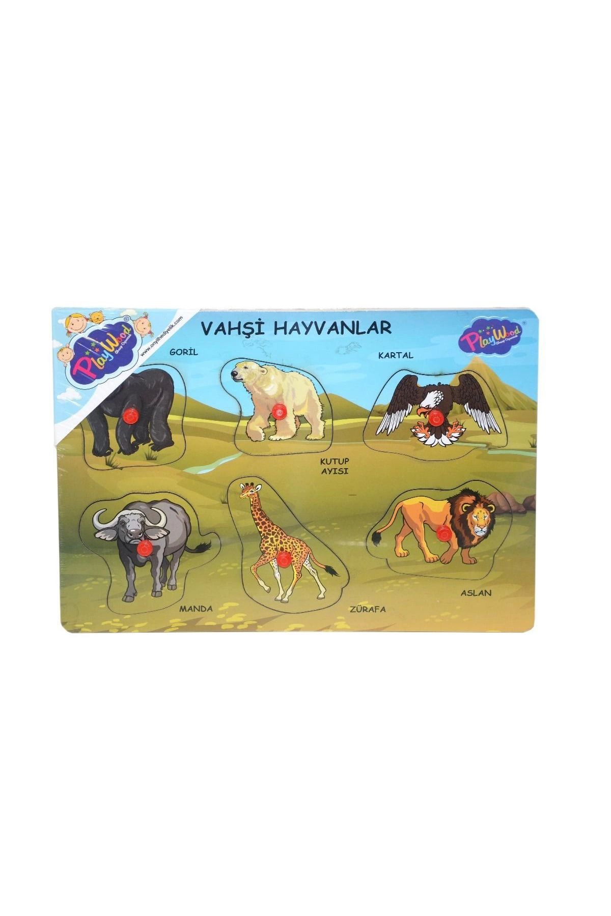 karadağsb Ony-328 329 Onyıl, Ahşap Tutmalı Vahşi Hayvanlar
