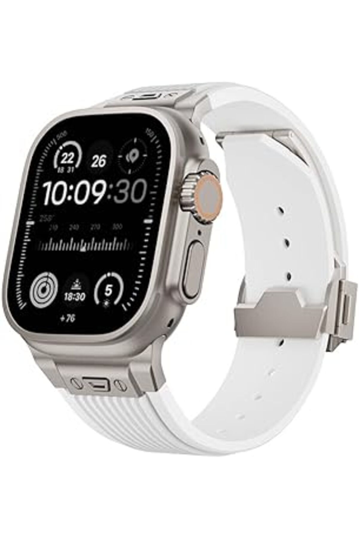 karadağsb Zore Apple İle Uyumlu Watch 42Mm Krd-113 Spor Görünümlü Silikon Kordon Beyaz