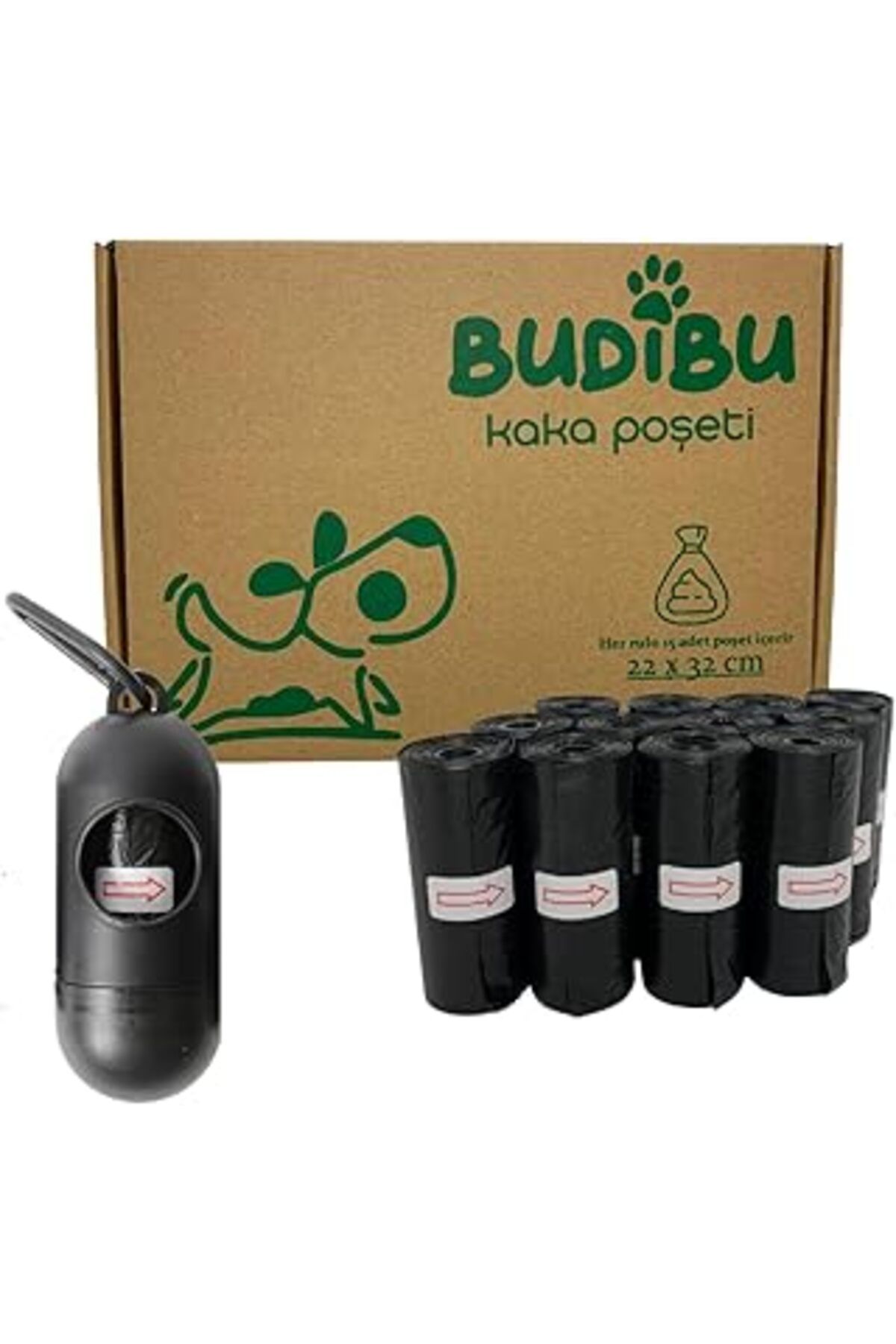 karadağsb Budibu Kedi Köpek Kaka Poşeti Evcil Hayvan Dışkı Kaka Torbası Taşıma Kapsülü Ve 12 Rulo (180 Poşet)