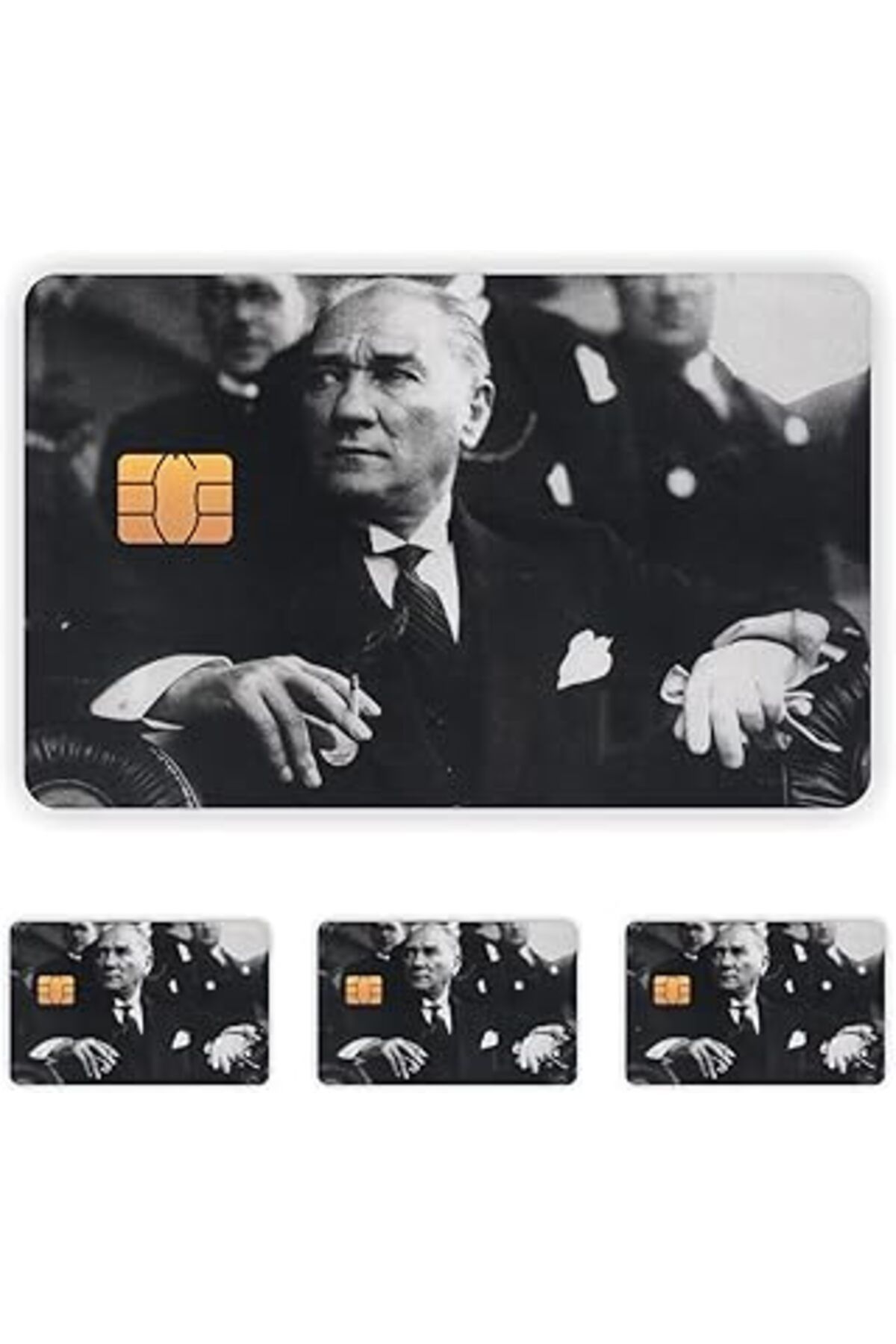 robotrend Quart Aksesuar 4 Adet Mustafa Kemal Atatürk Kart Kaplama Sticker Kart Etiketi
