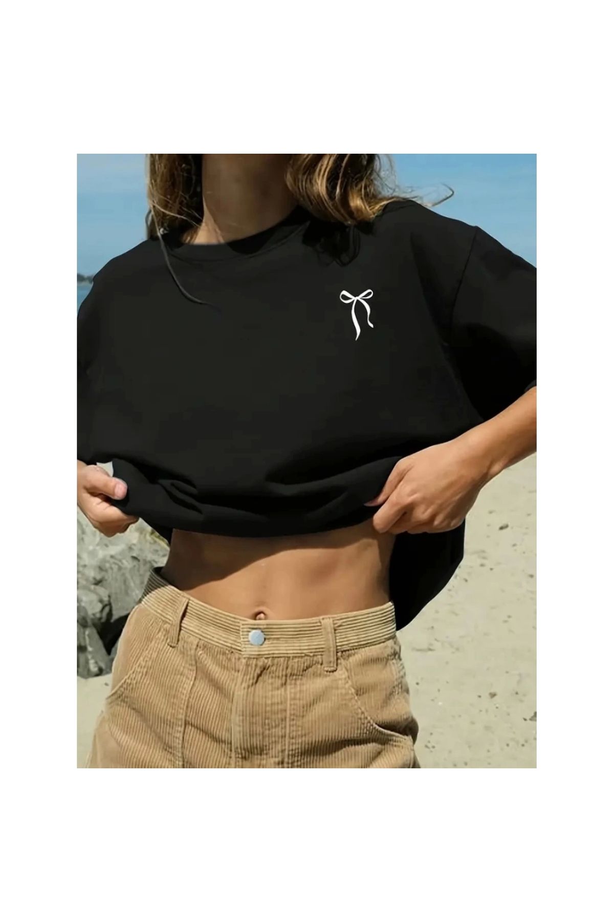 Marsilyan - Fiyonk Baskılı Oversize Unisex Tshirt