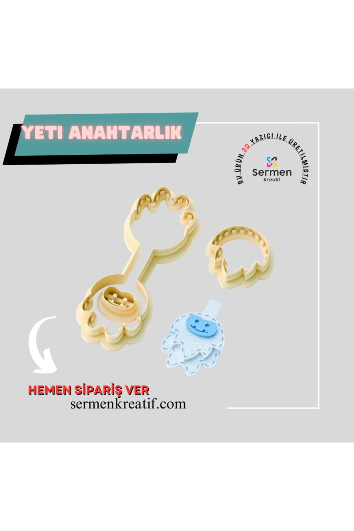 sermen kreatif Yeti Anahtarlık Polimer Kil Kesici
