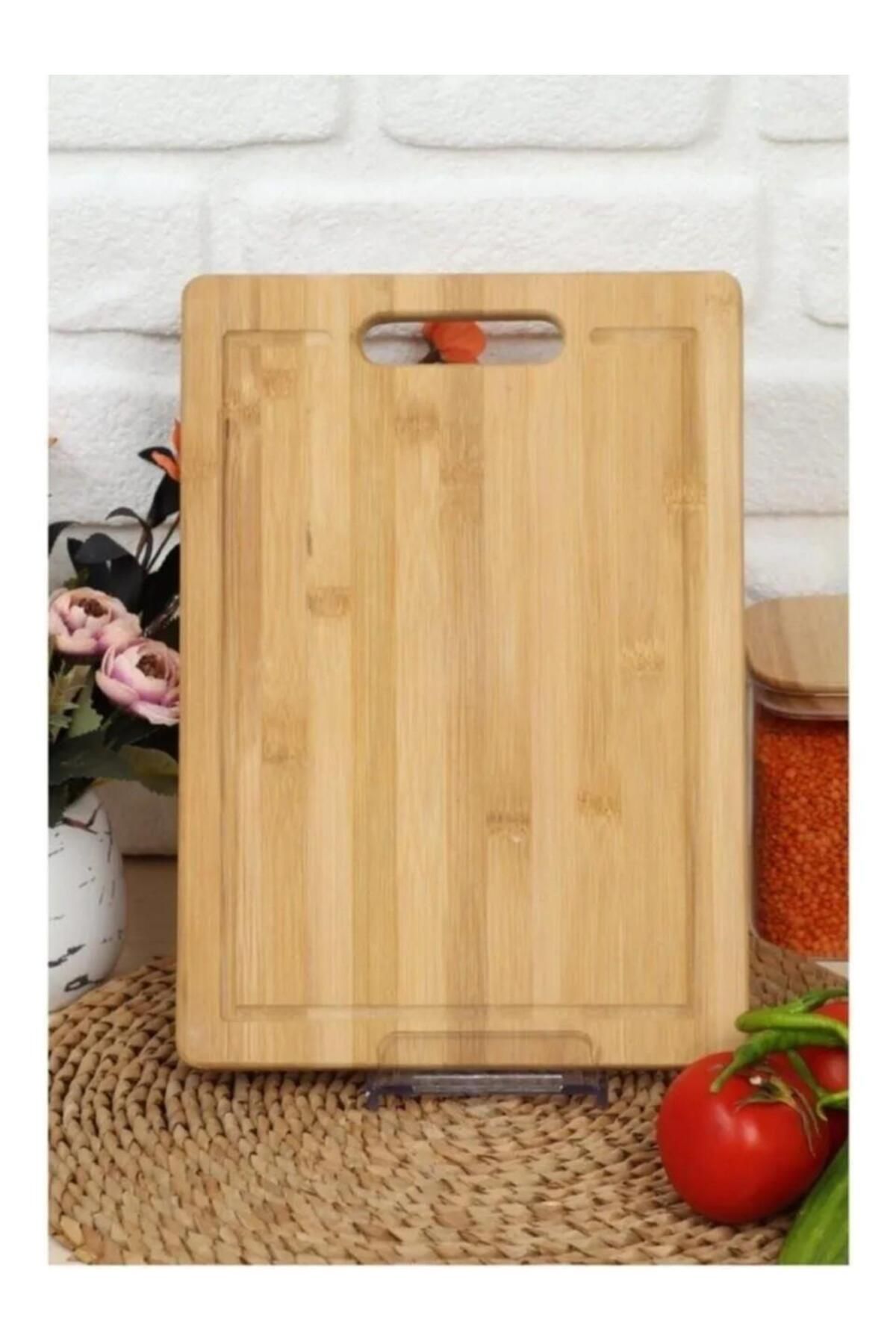 3B Trend El Geçmeli Lüx Bambu Kesme Tahtası 32 cm*22 cm