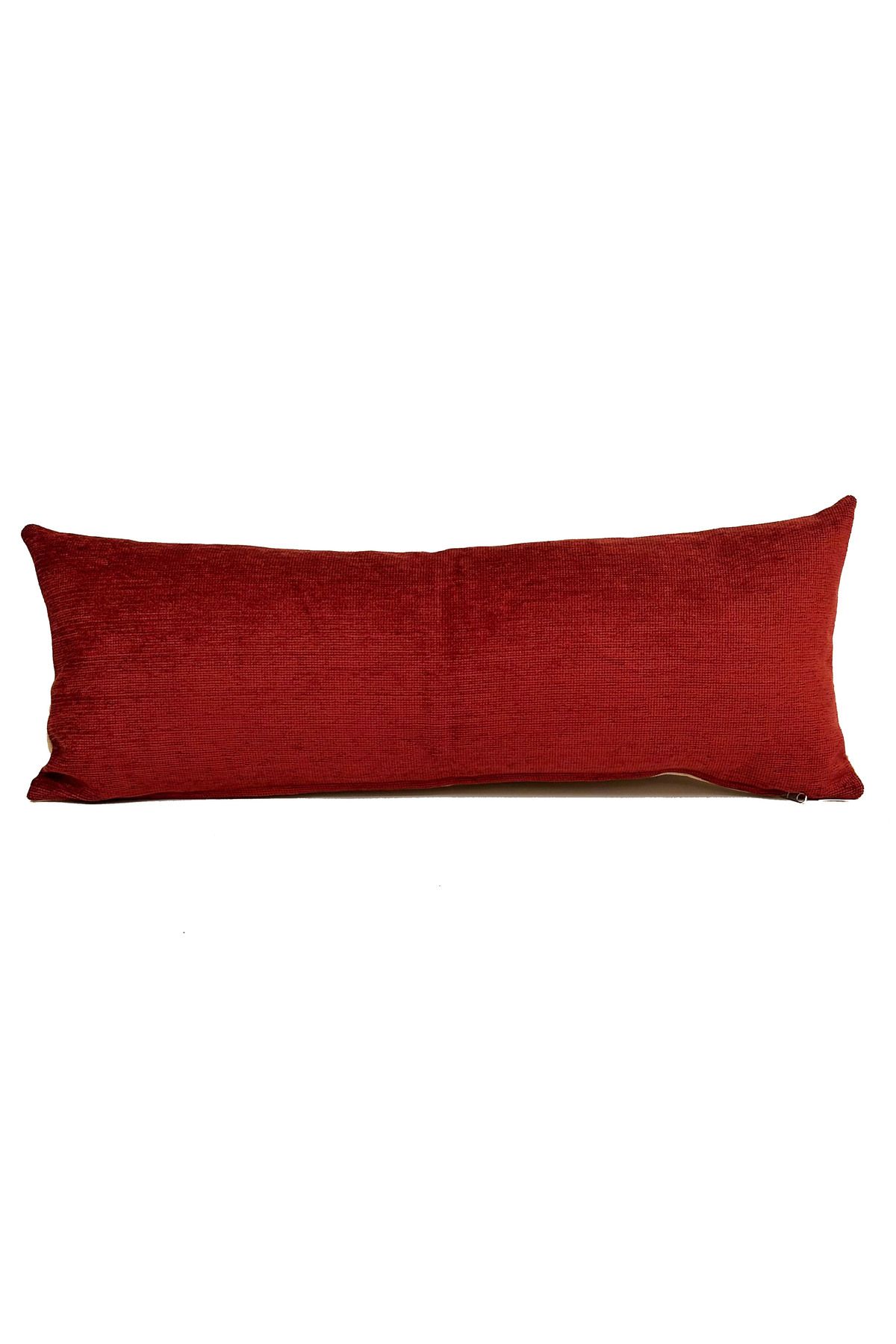 YASTIKMİNDER KOTON BEJ BORDO DOKUMA KUMAŞ 25X66 cm KIRLENT YASTIK KILIFI