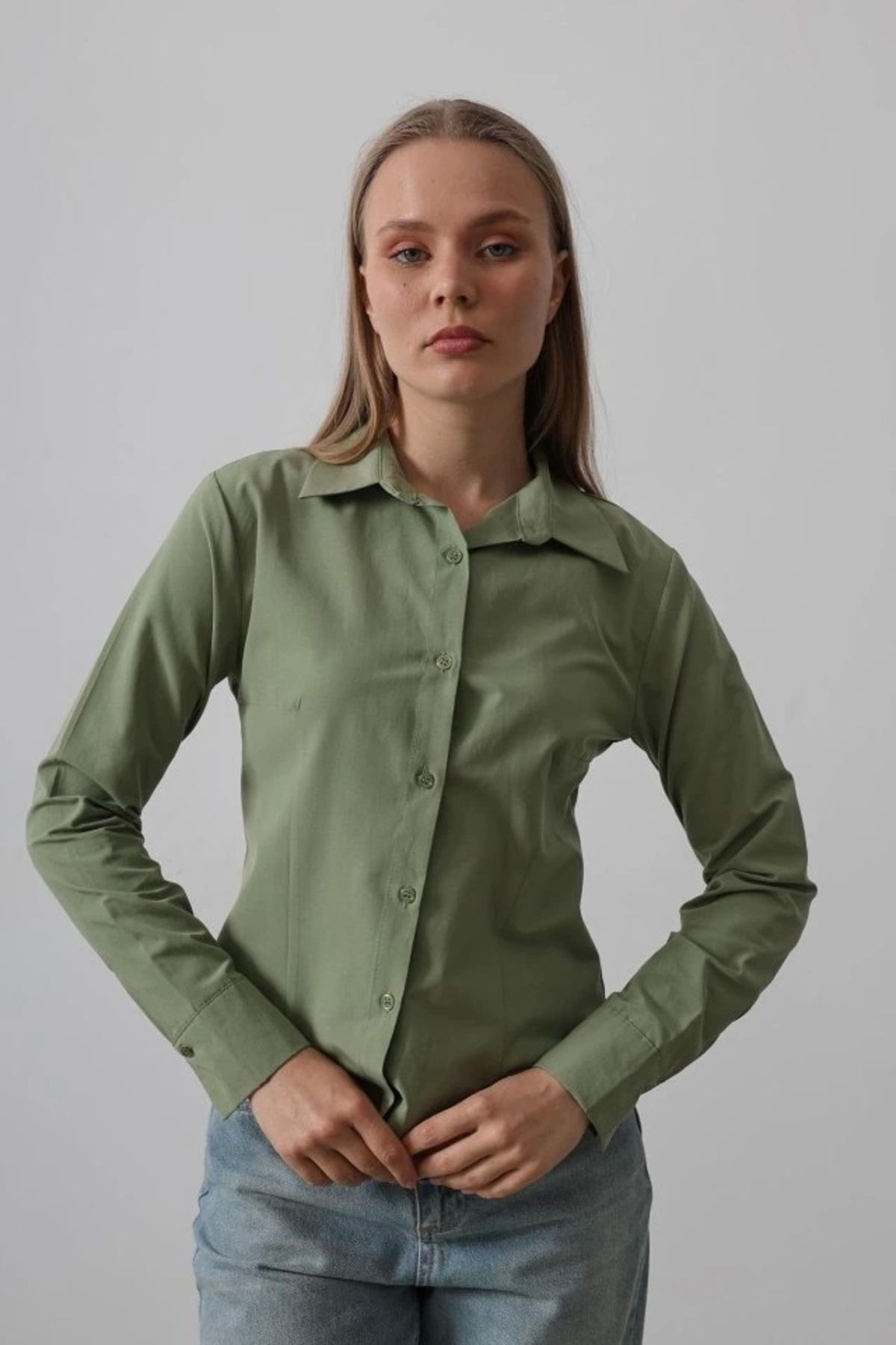 Butik Basic Gömlek - Haki