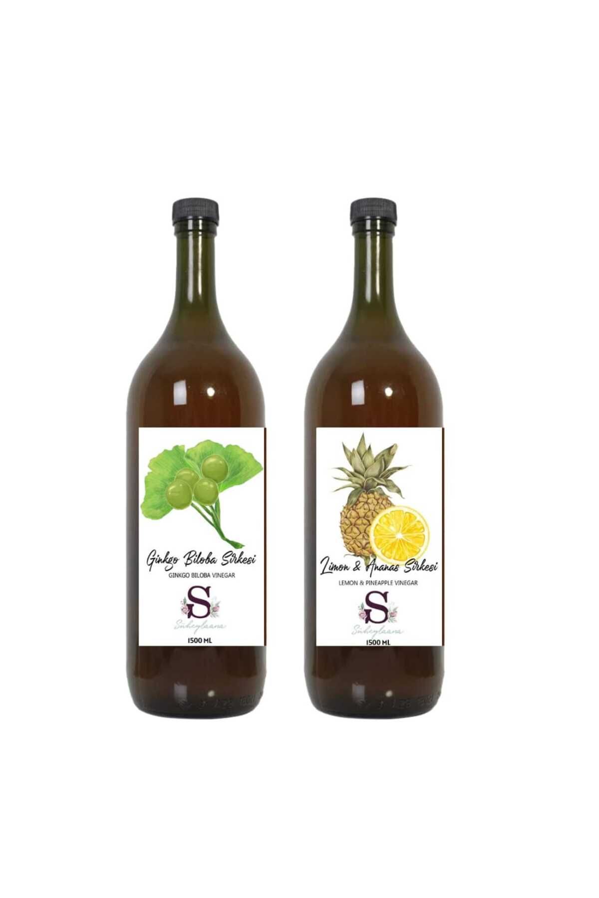 Süheylaana Doğal Ginkgo Biloba Sirkesi 1500 Ml - Doğal Limon, & Ananas Sirkesi 1500 Ml