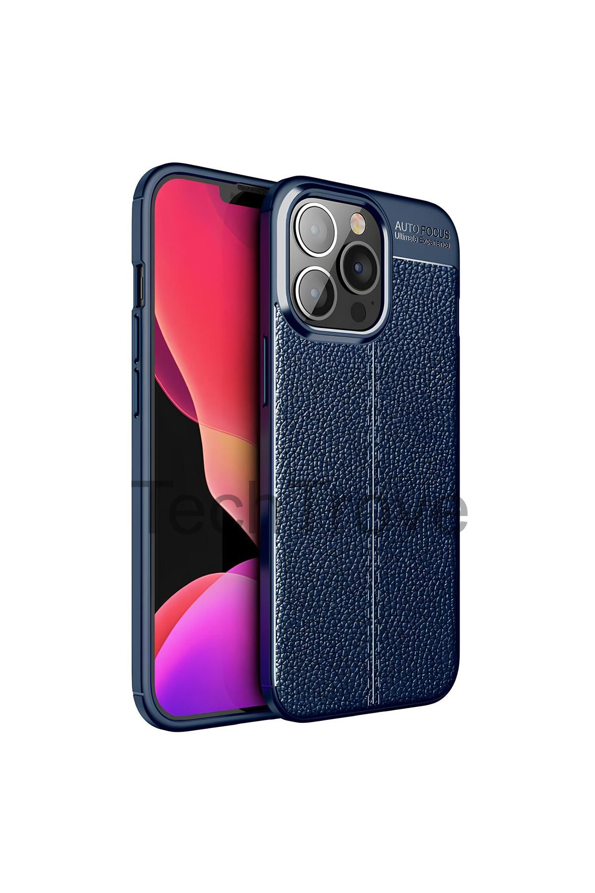 TechTrove Apple iPhone 14 Pro Kılıf Deri Extra Korumalı Slikon Kapak