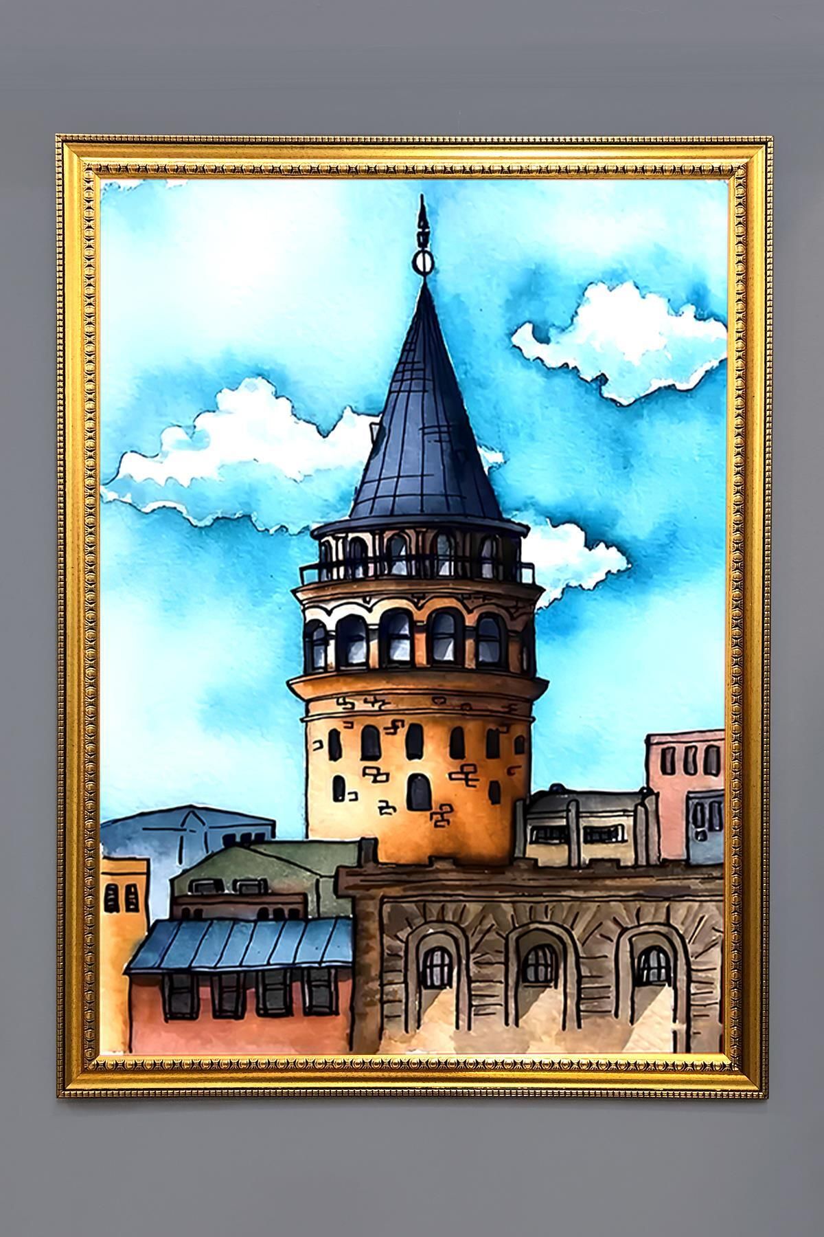 Doruklar Home Collection Galata Kulesi Desenli Çerçeveli Duvar Tablosu 50x70cm İstanbul02