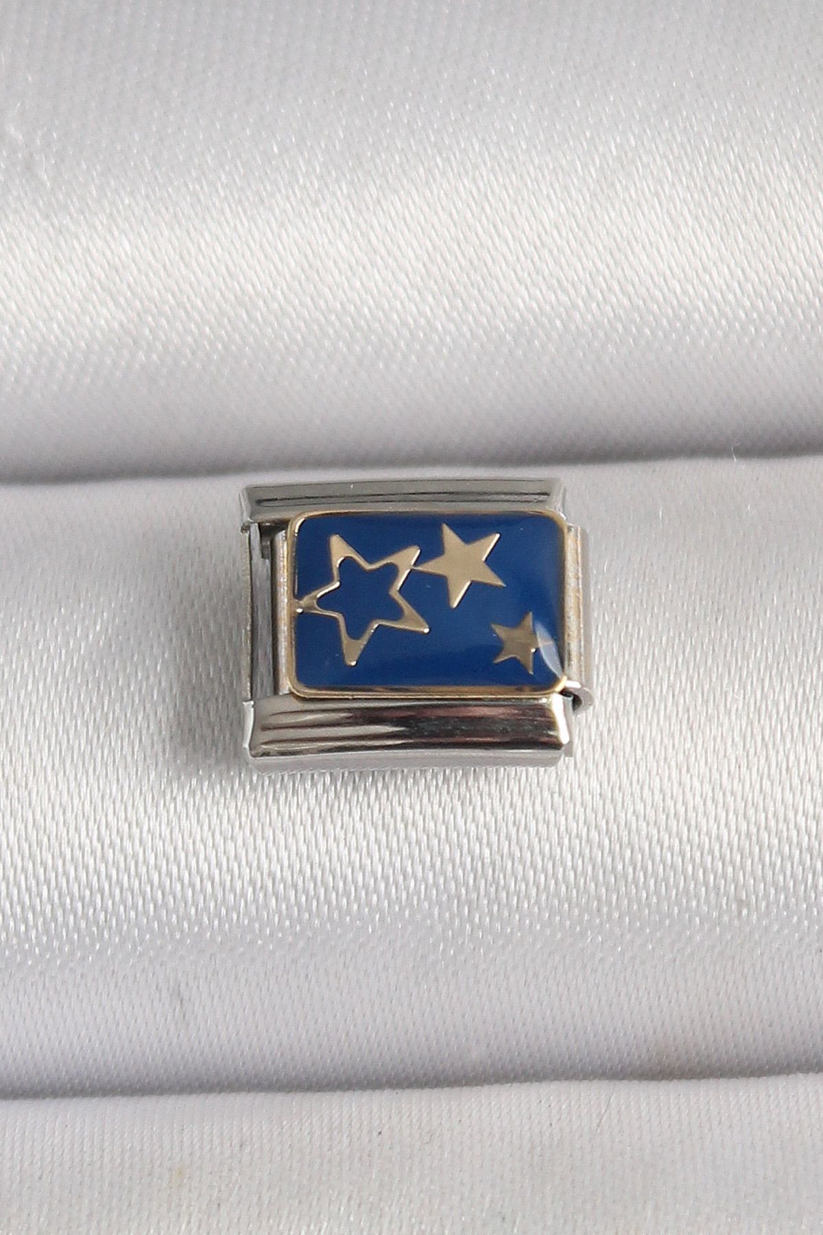 callerrons accessories Gümüş Renk Mavi Gold Yıldız İşlemeli Nomination Charm - EBJ250501W32835