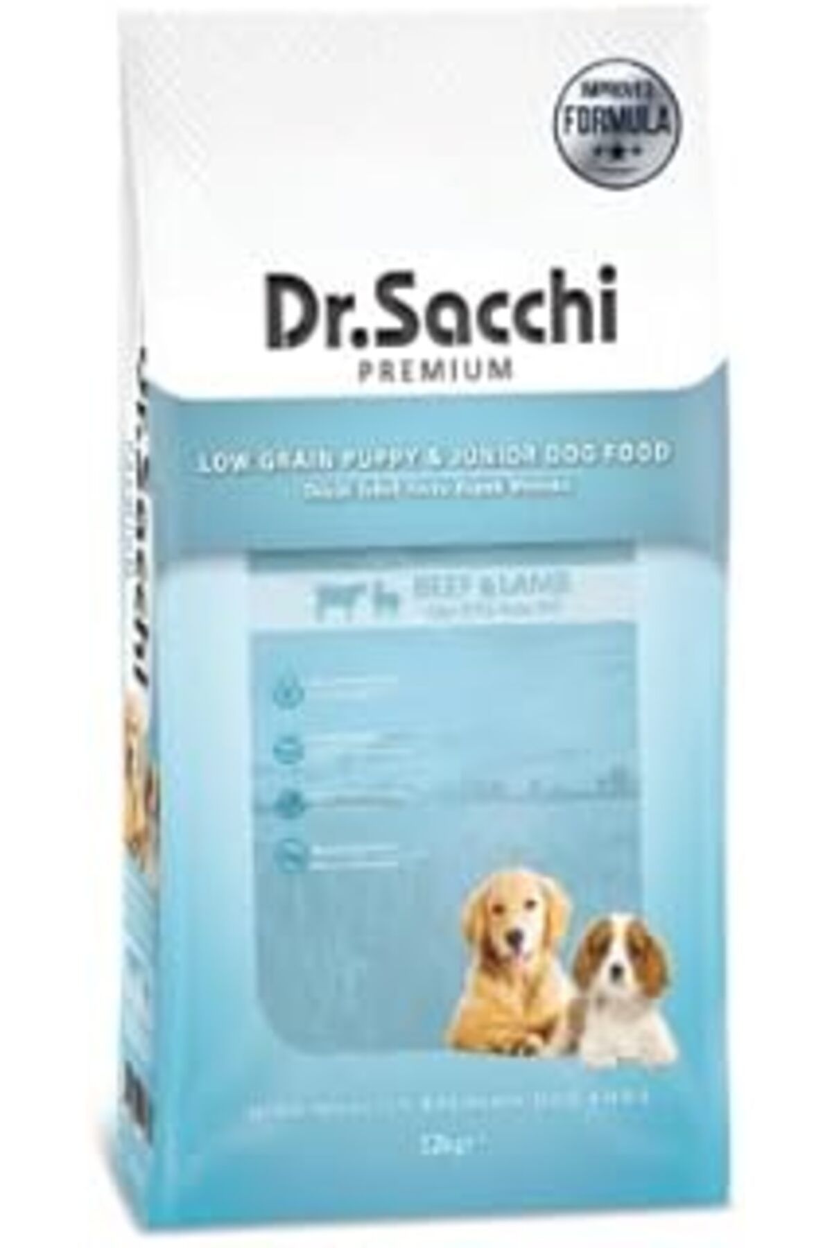 karadağsb Dr.Sacchi Düşük Tahıllı Sığır Etli Ve Kuzu Etli Yavru Köpek Maması 12 Kg