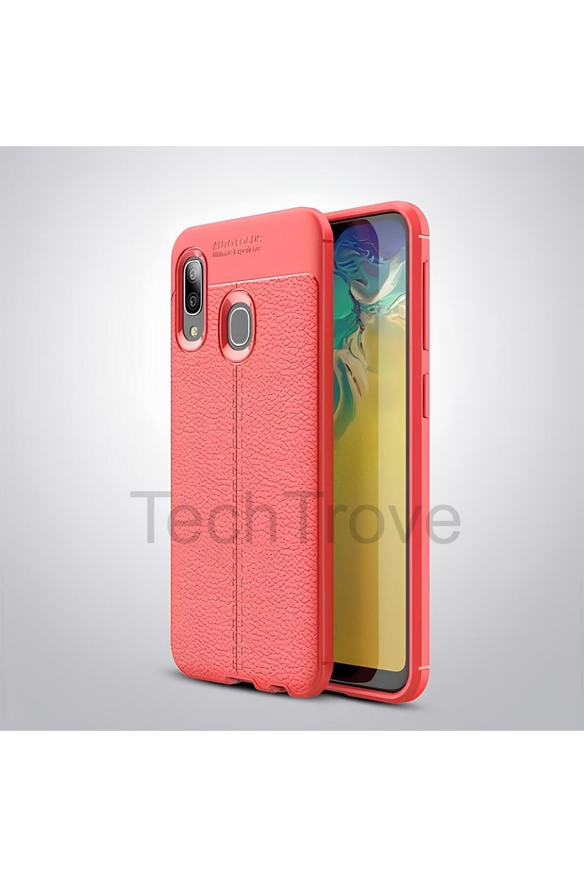 TechTrove Samsung Galaxy A20 Kılıf Deri Extra Korumalı Slikon Kapak