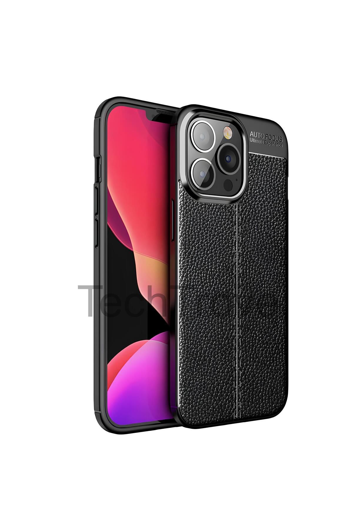 TechTrove Apple iPhone 13 Pro Max Kılıf Deri Extra Korumalı Slikon Kapak