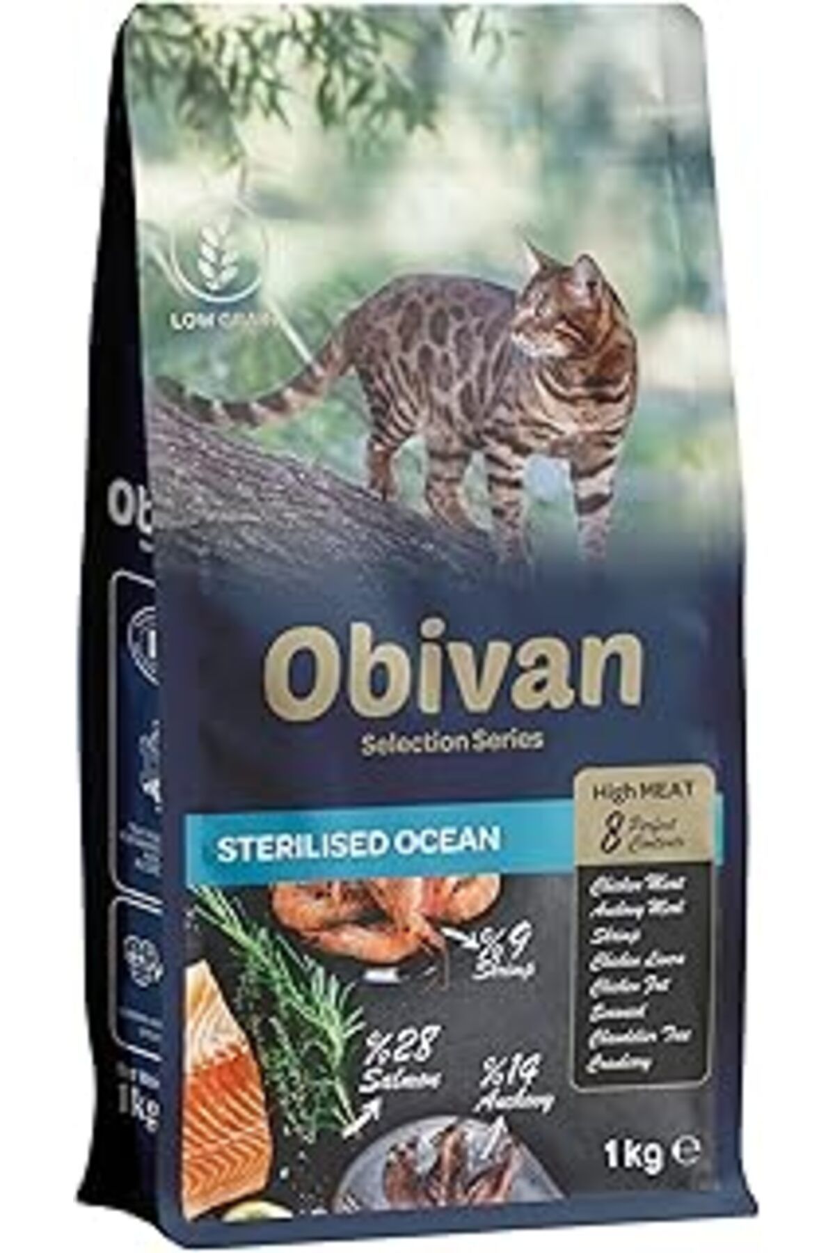 karadağsb Obivan Selection Sterilised Düşük Tahıllı Somonlu Ve Karidesli Kısırlaştırılmış Kedi Maması 1 Kg