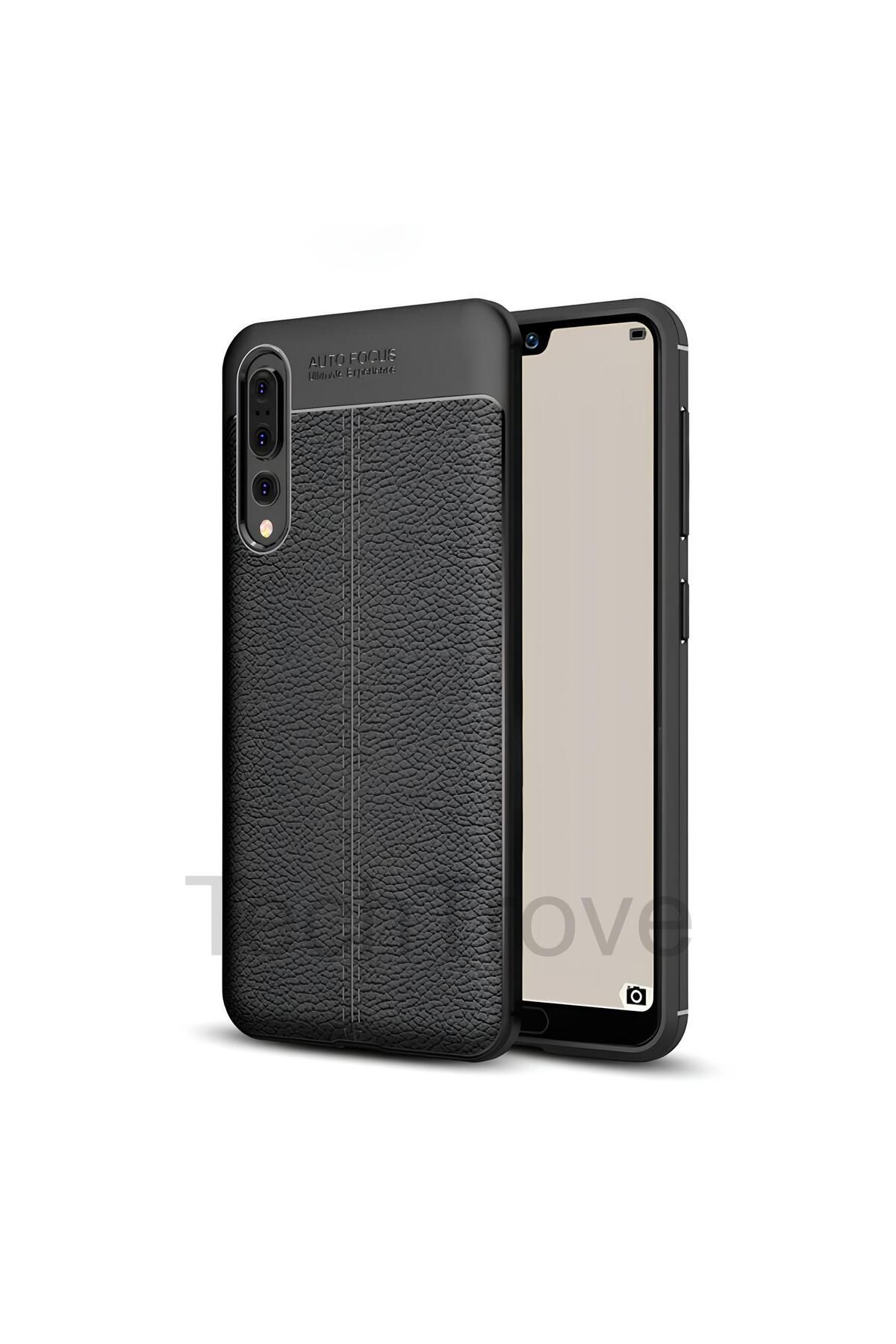 TechTrove Huawei P20 Pro Kılıf Deri Extra Korumalı Slikon Kapak