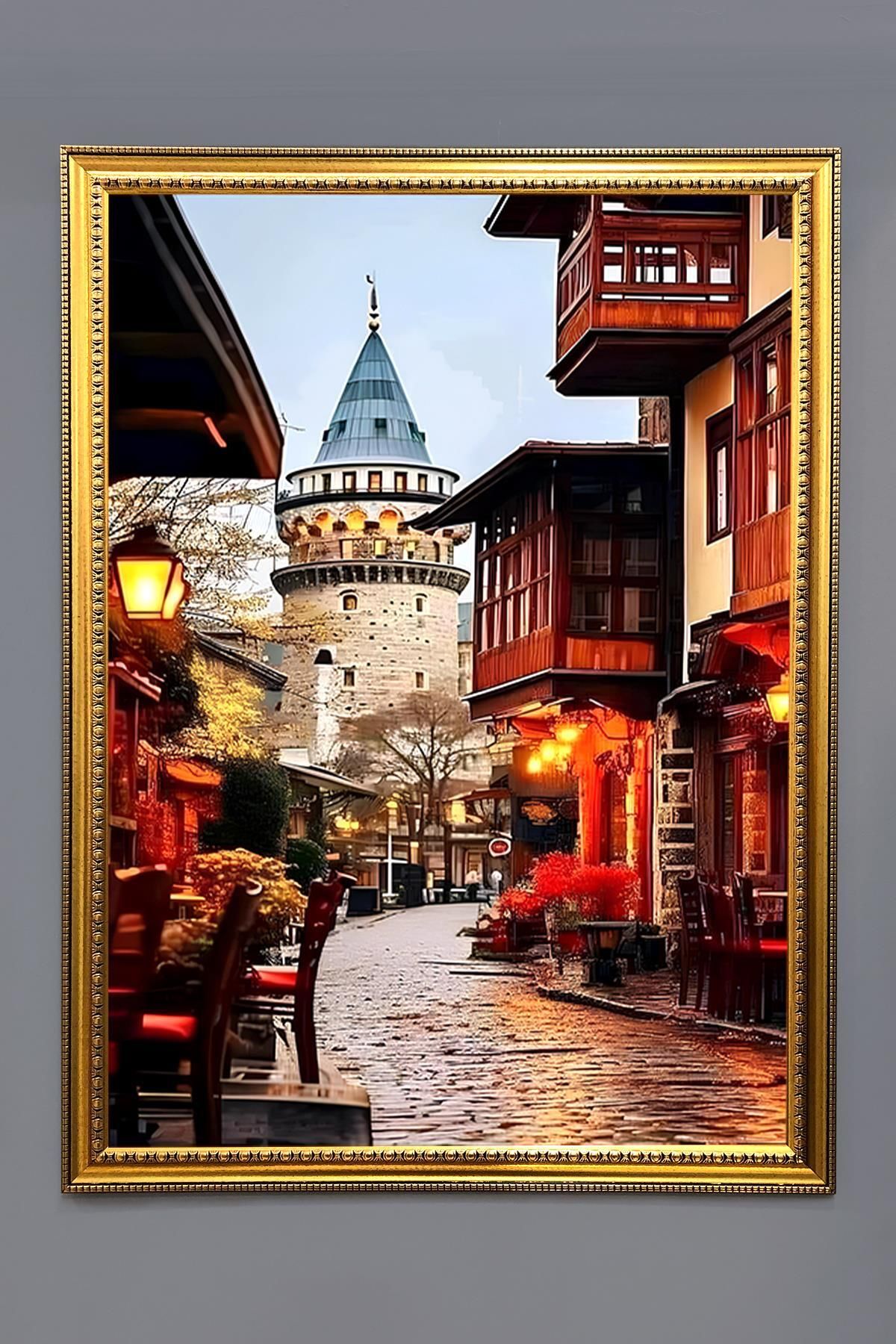 Doruklar Home Collection Galata Kulesi Desenli Çerçeveli Duvar Tablosu 50x70cm İstanbul08