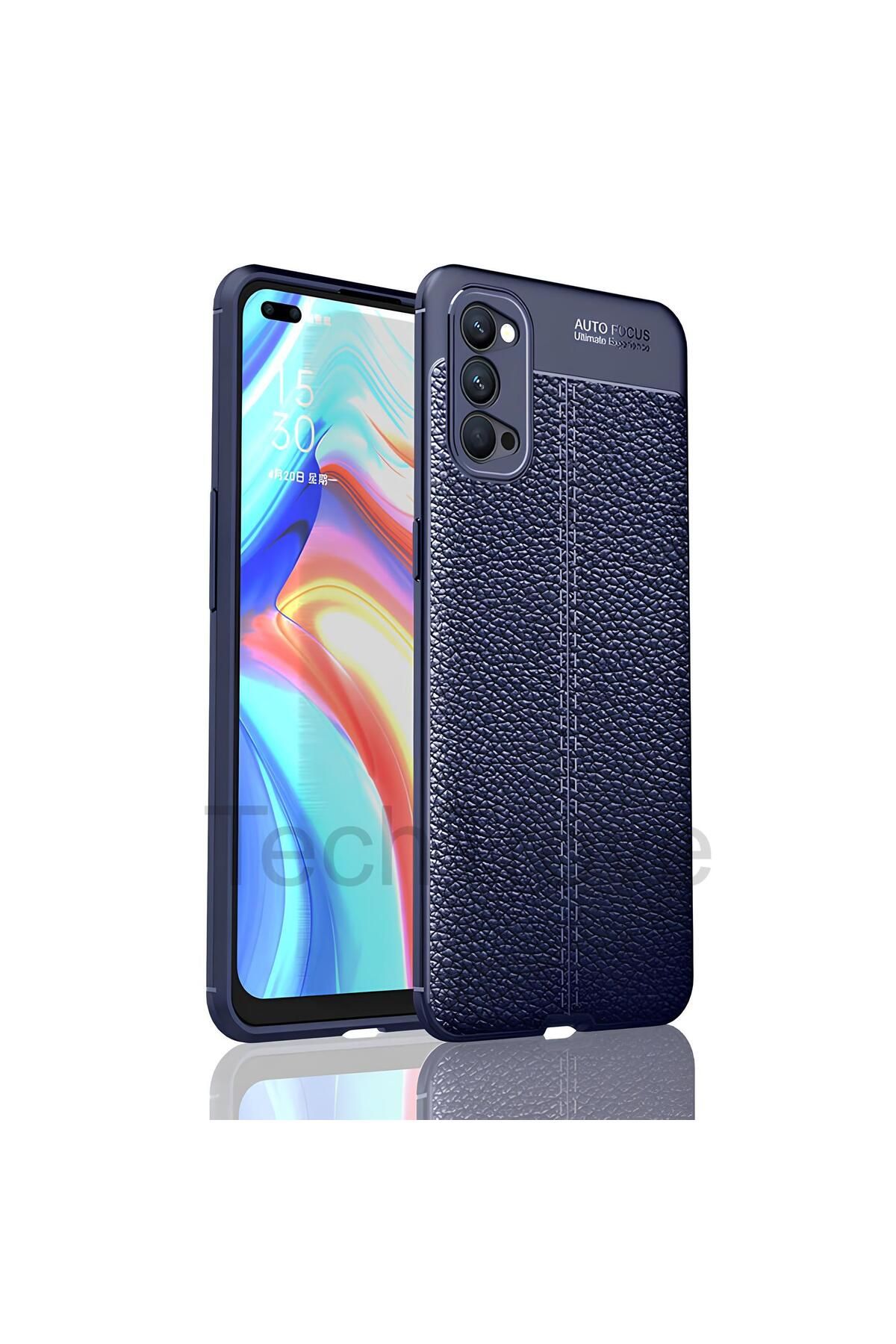 TechTrove Oppo Reno 4 Kılıf Deri Extra Korumalı Slikon Kapak