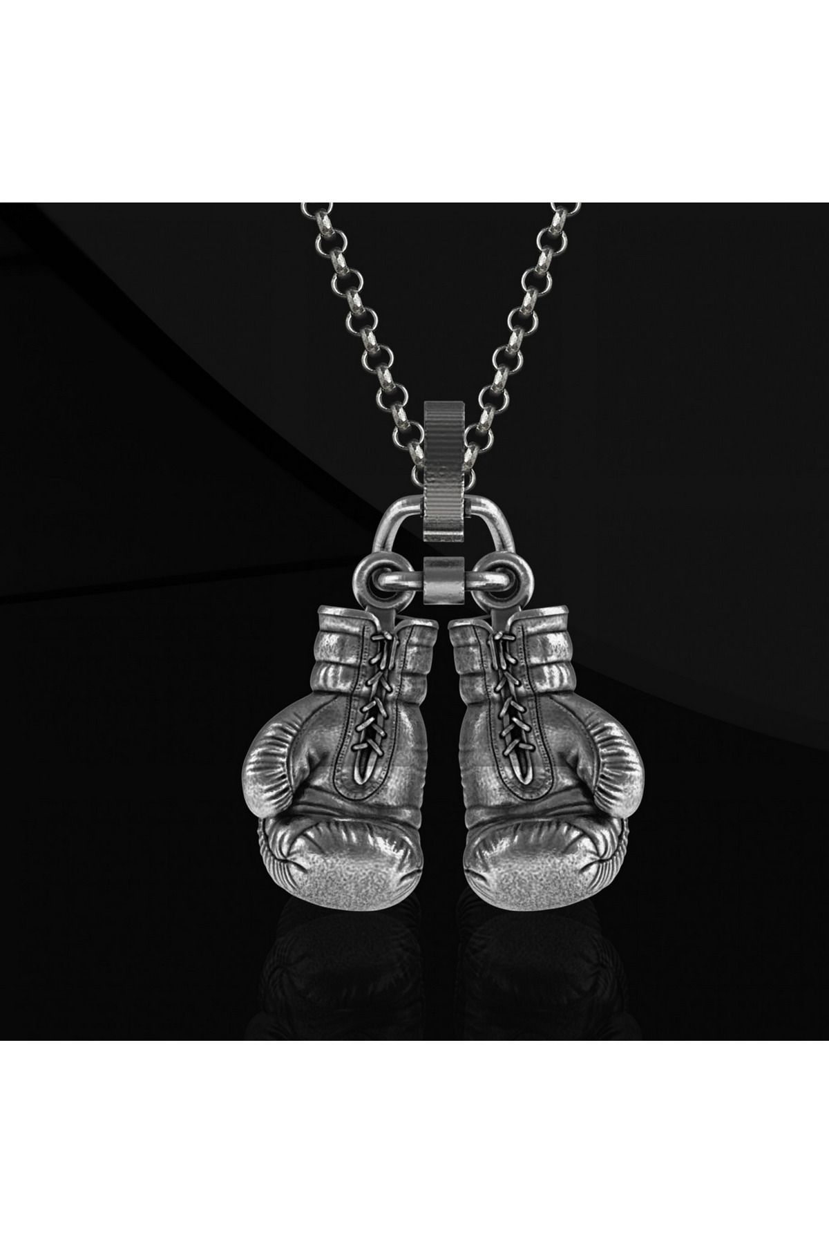 Abel Custom Ring Boks Eldiven Gümüş Kolye