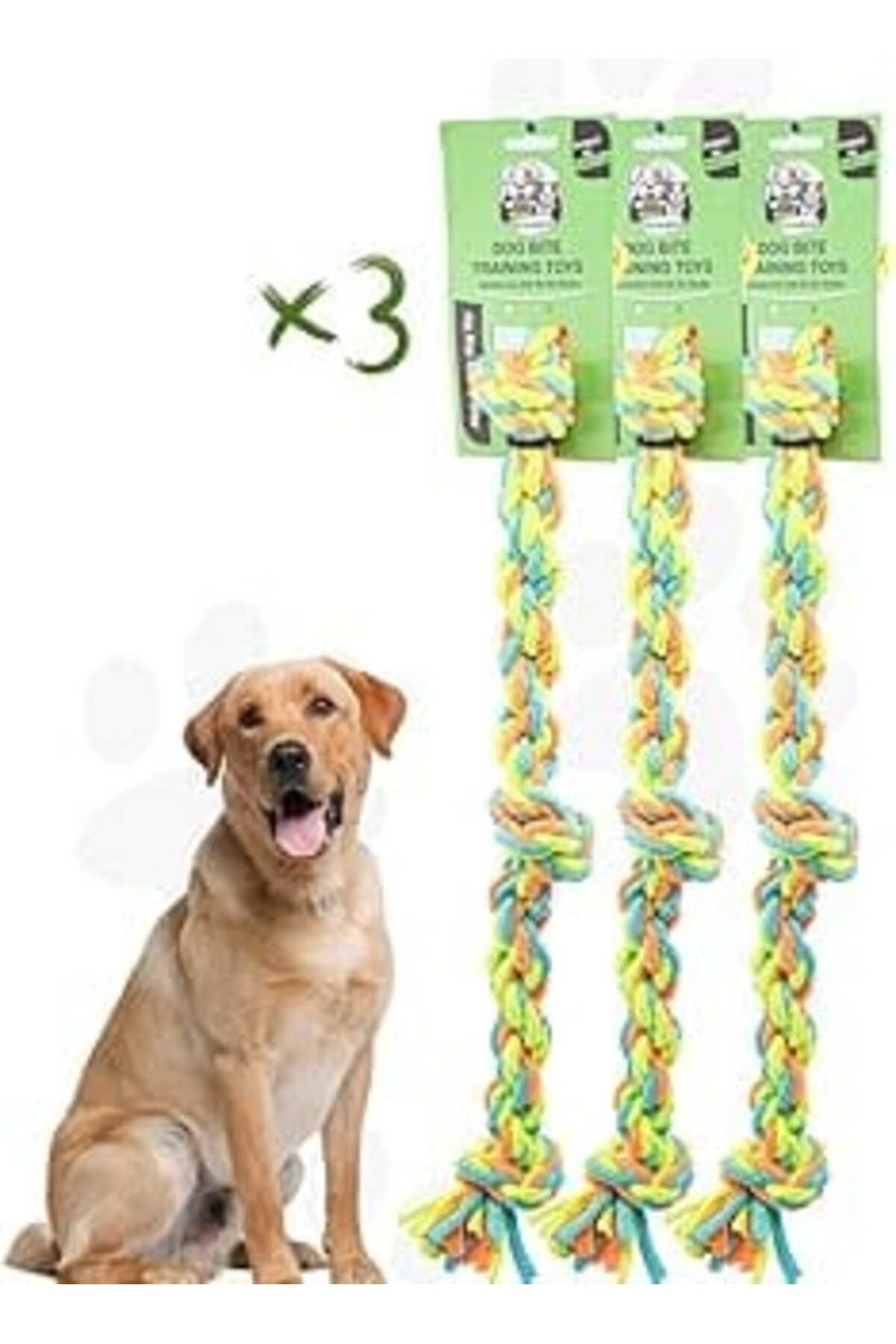 Mu Art Proud Wave Köpek Oyuncağı 3Lü Set Renkli Çekiştirmeli Halat Pamuk - Köpek Isırma Kemirme Oyuncağı T