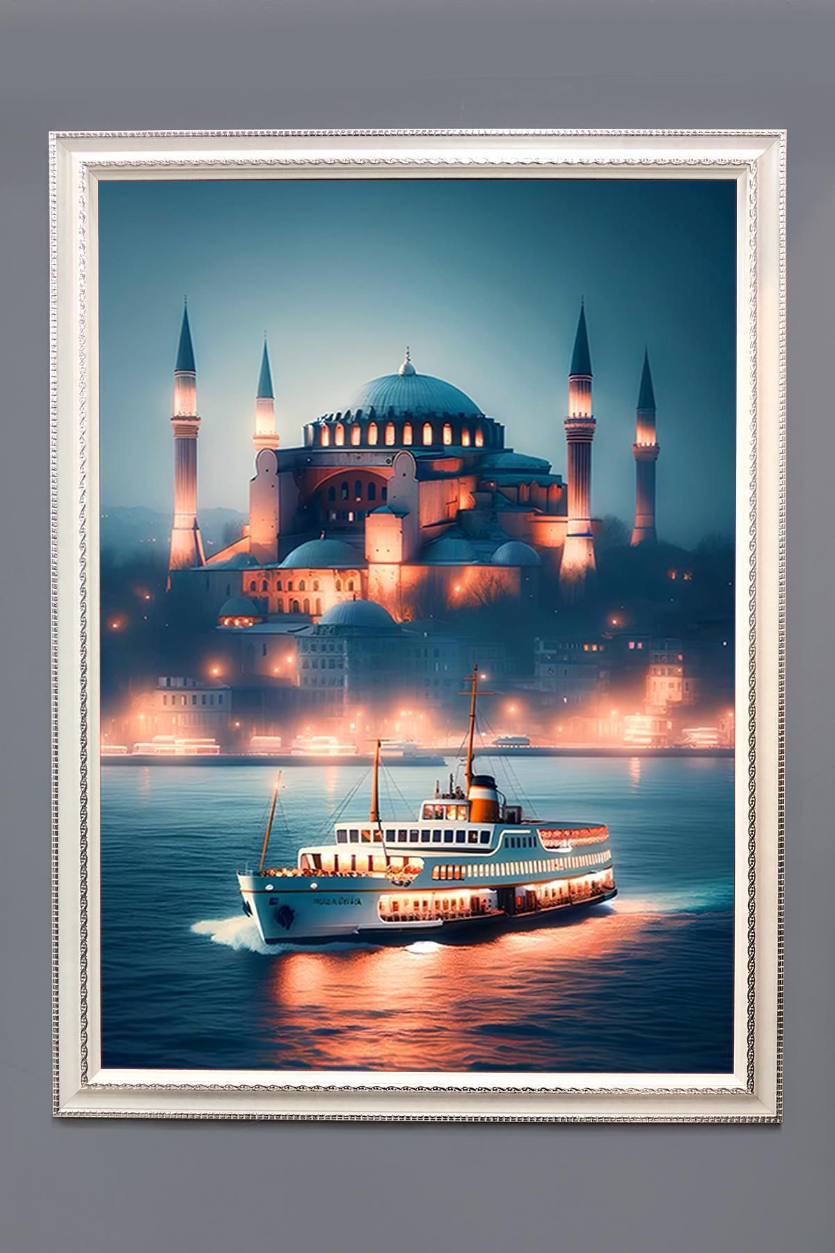 Doruklar Home Collection Ayasofya Desenli Çerçeveli Duvar Tablosu 50x70cm İstanbul06