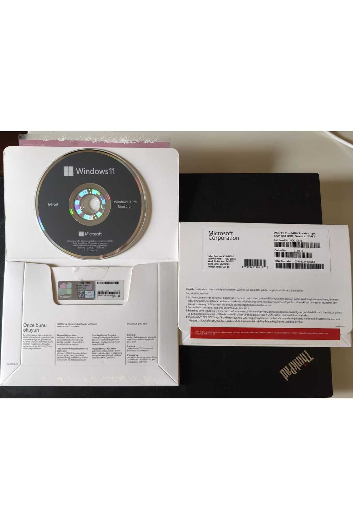 MICROSOFT Windows 11 Pro 32&64 Bit Uyumlu Dvd Lisans Türkçe