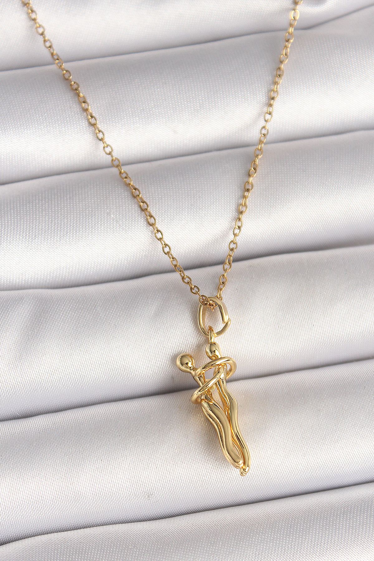 callerrons accessories Gold Renk Zincir Sarılma Model Kadın Kolye - EBJ250501W32754
