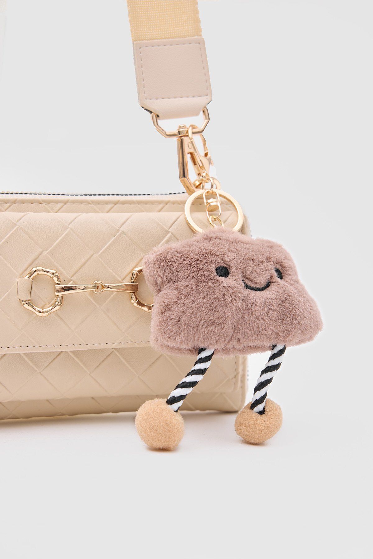 OLLBAG Kahve Renk Bulut Çanta Cüzdan Charm