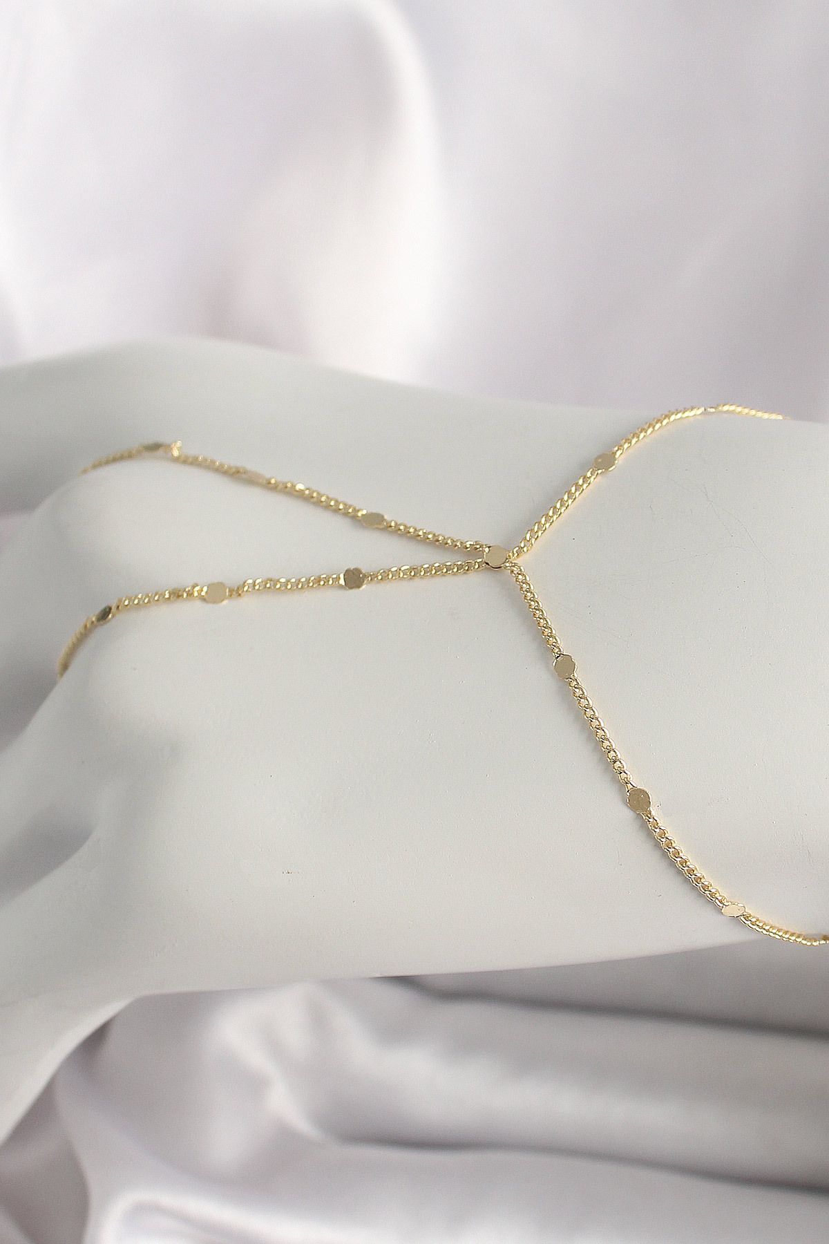 callerrons accessories Pirinç Gold Renk Pul Detaylı Kadın Şahmeran - EBJ250501W33488