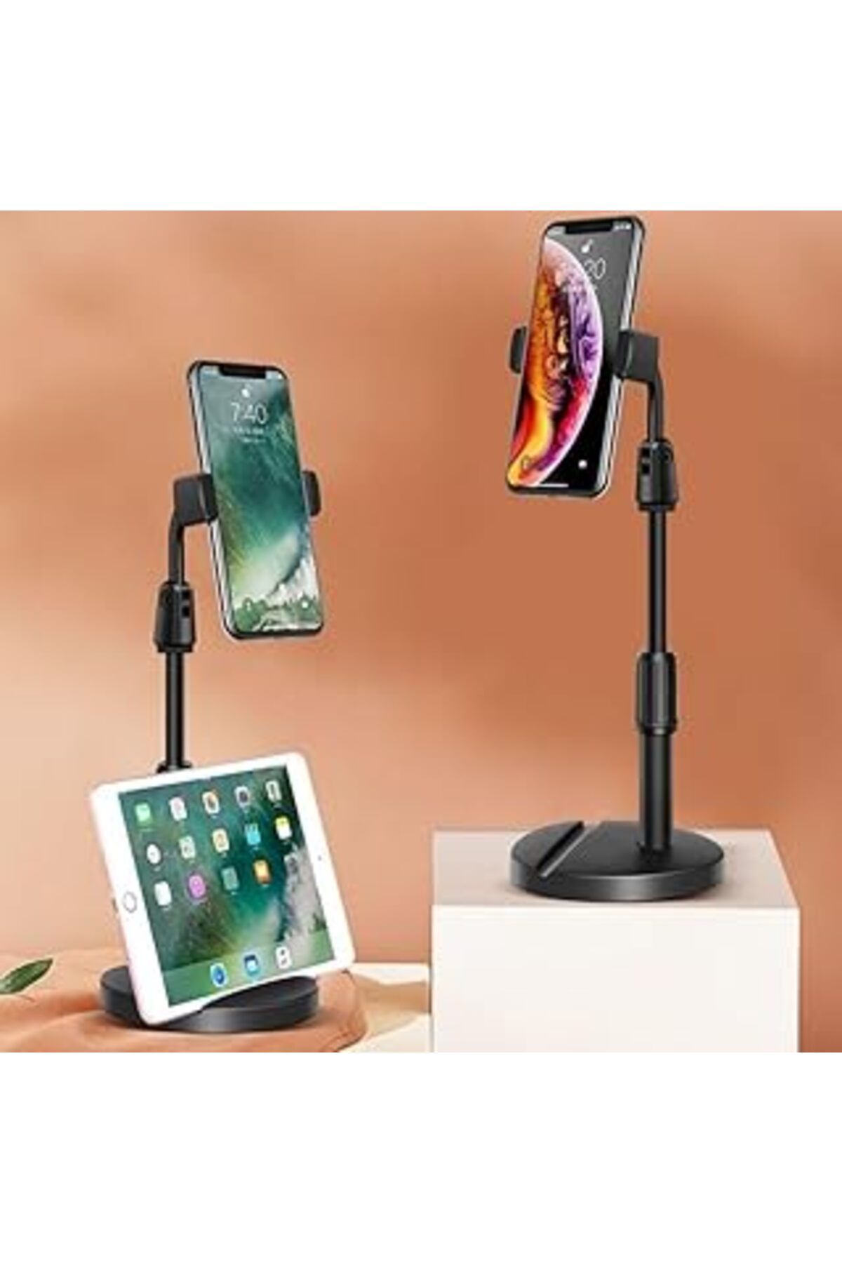 karadağsb Buffer® Masa Üstü Tablet Ve Telefon Tutucu Plastik Aparat Siyah Telefon Standı
