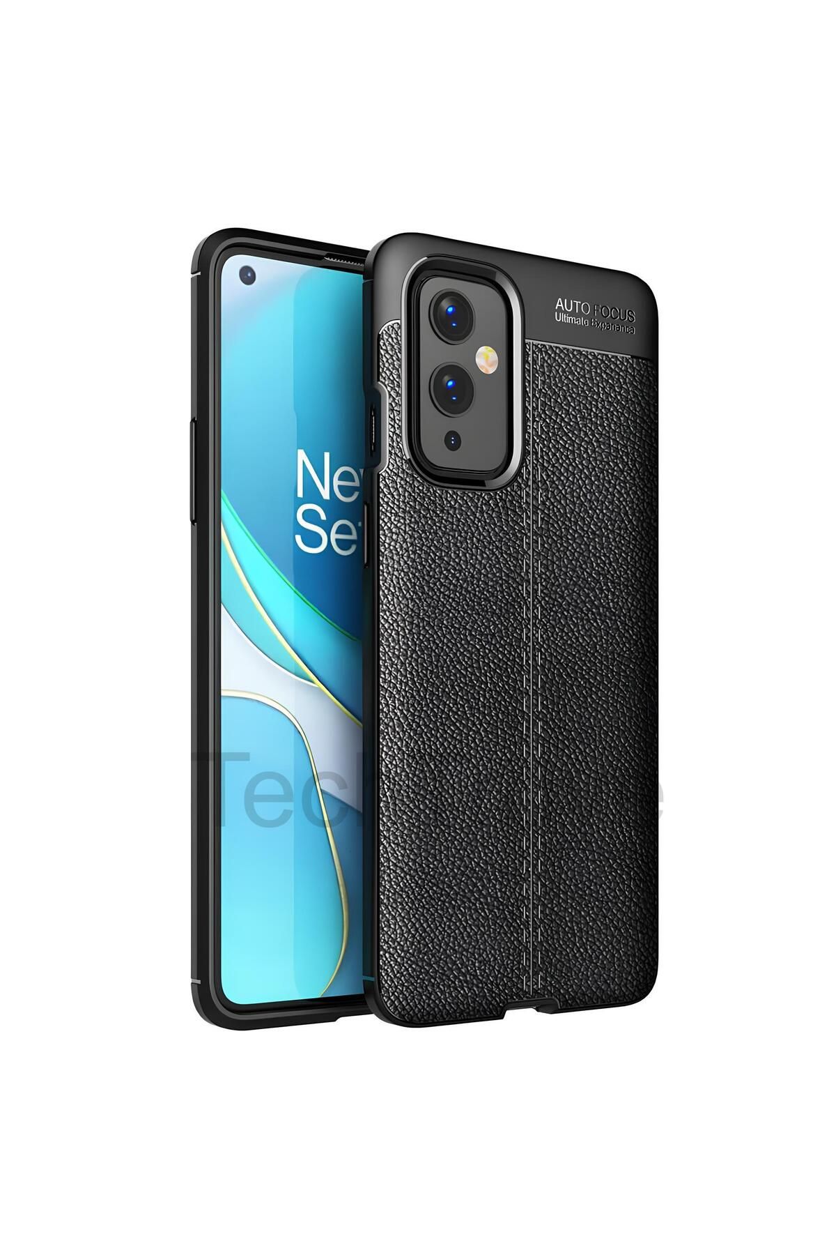 TechTrove One Plus 9 Kılıf Deri Extra Korumalı Slikon Kapak