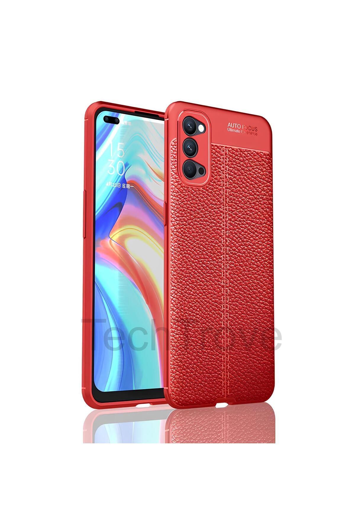 TechTrove Oppo Reno 4 Kılıf Deri Extra Korumalı Slikon Kapak