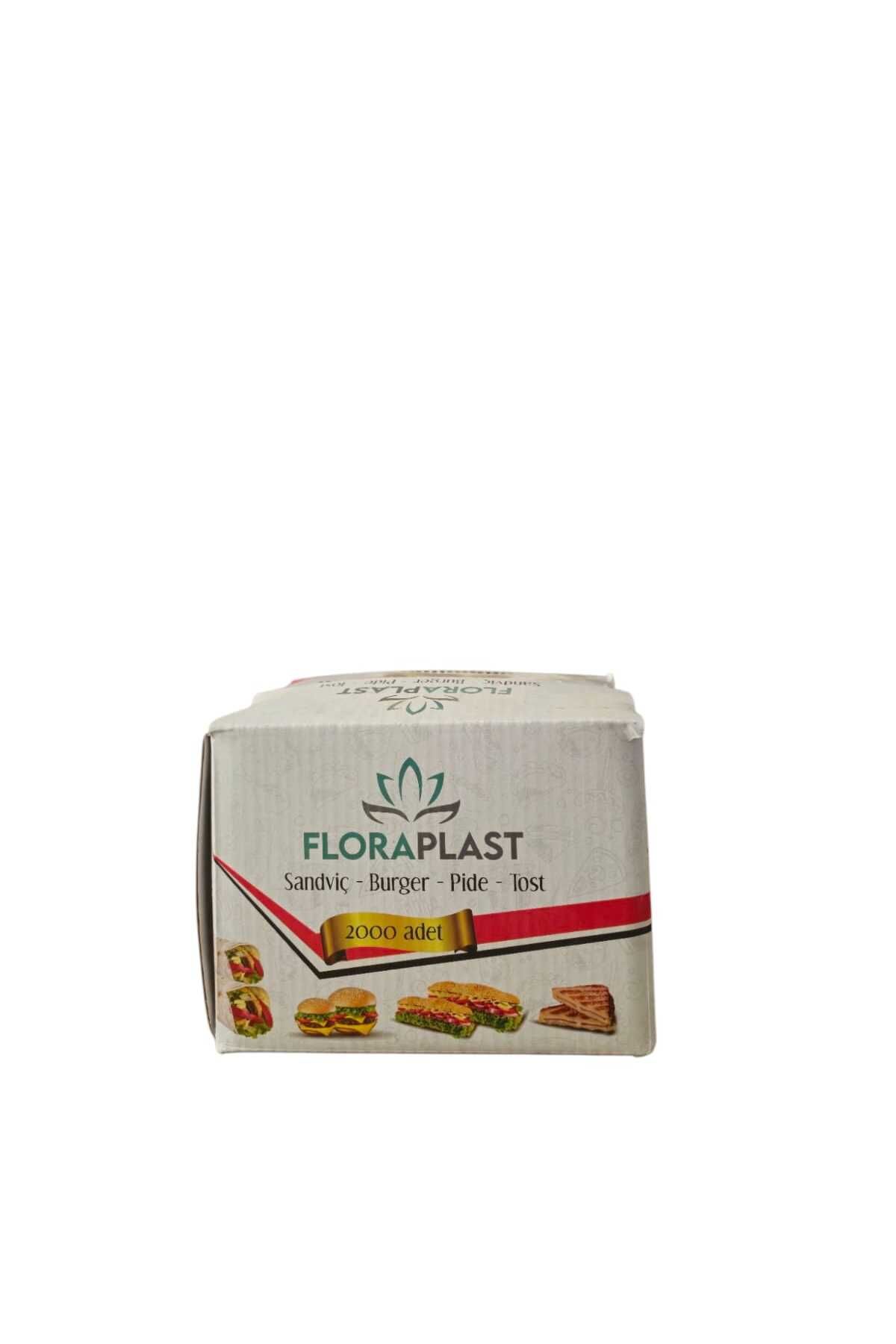 Floraplast Hamburger & Pide Poşeti 12x13 cm | 2000 Adet | Tek Kullanımlık Ambalaj Kağıdı | Paket Servis Poşeti