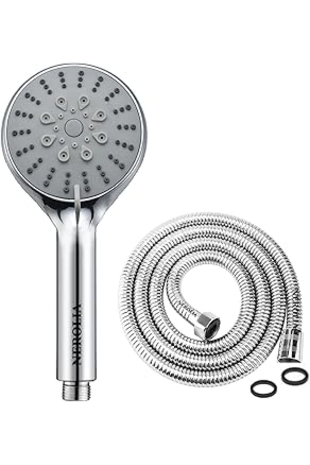 Hepta Collection Nerolia 5F Duş Başlığı Seti, Geniş Başlık Yüzeyi, Kireç Önleyici Kauçuk Nozzle, Yüksek Basınç Fonks