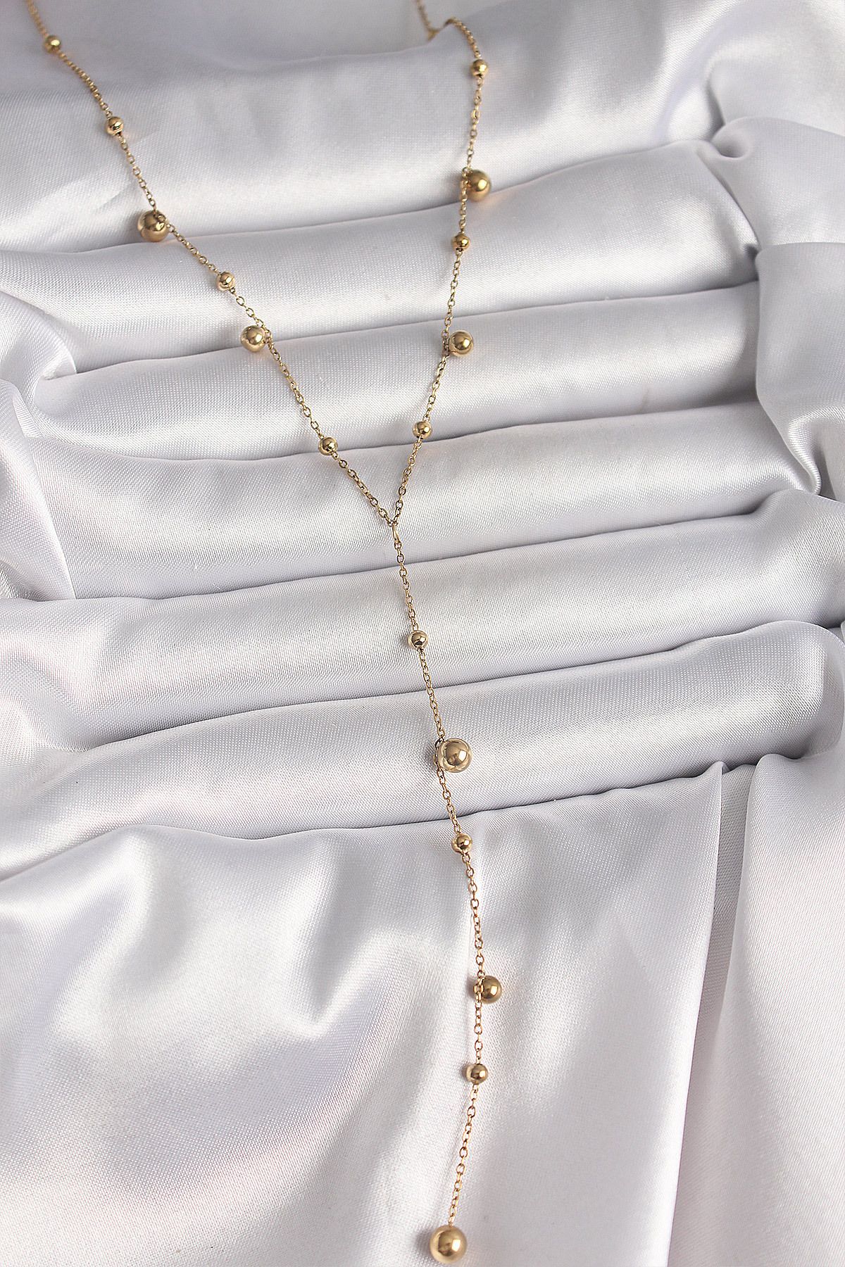 callerrons accessories Gold Renk Topçuklu Model Kadın Y Kolye - EBJ250501W33473
