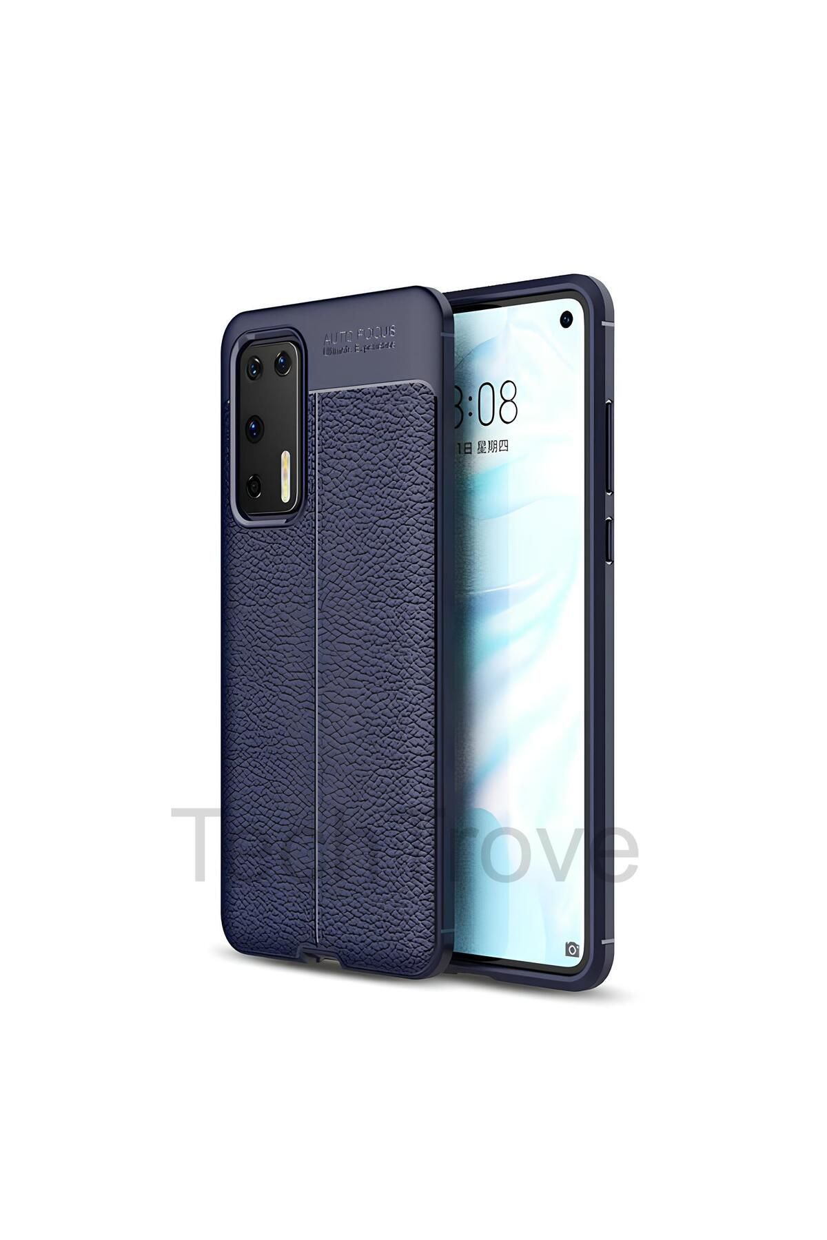 TechTrove Huawei P40 Kılıf Deri Extra Korumalı Slikon Kapak