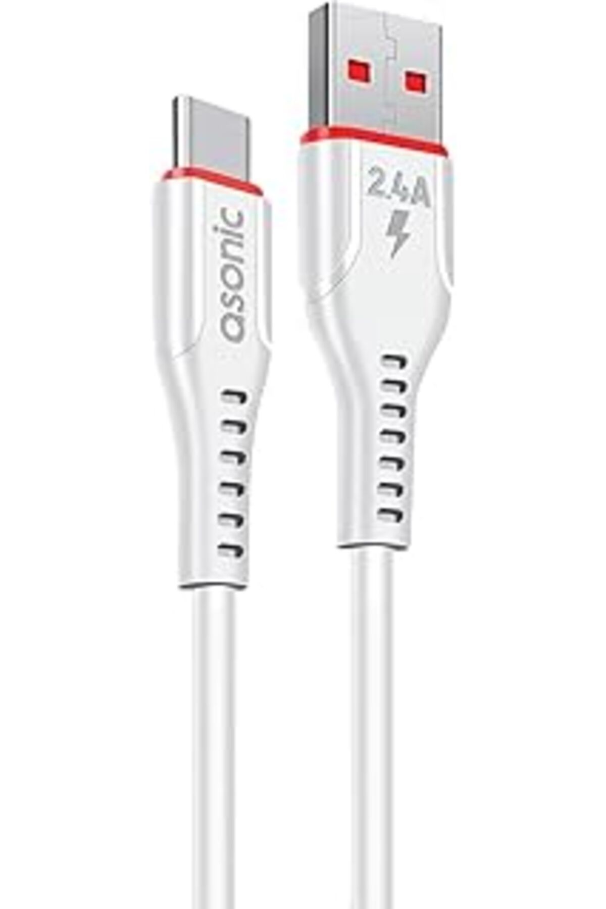 Pazarcan Asonic As-X406 2A Type-C 1M Beyaz Data + 2.4A Hızlı Şarj Kablosu 1 Metre