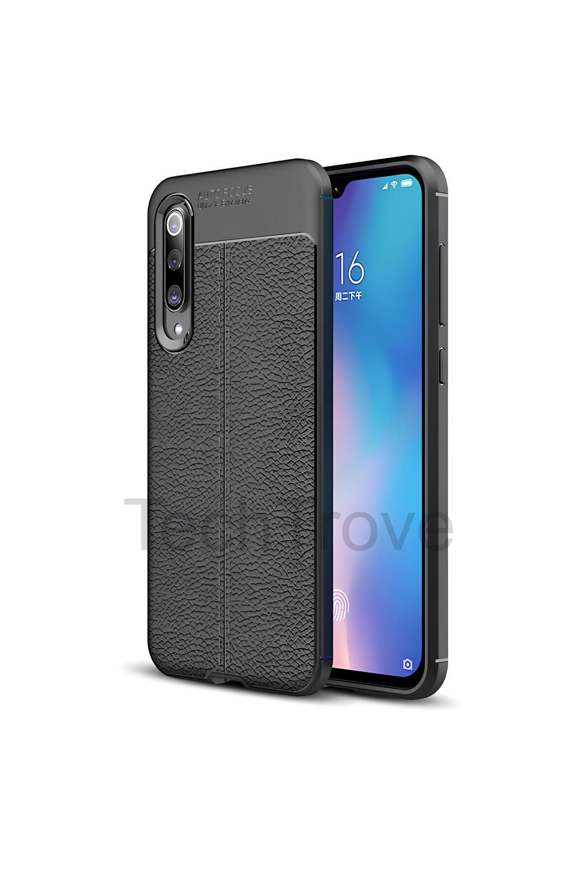 TechTrove Xiaomi Mi 9 Kılıf Deri Extra Korumalı Slikon Kapak