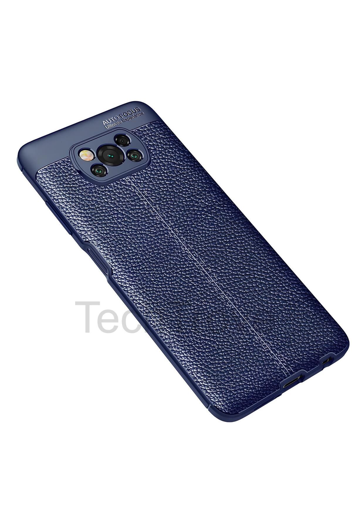 TechTrove Xiaomi Poco X3 Kılıf Deri Extra Korumalı Slikon Kapak