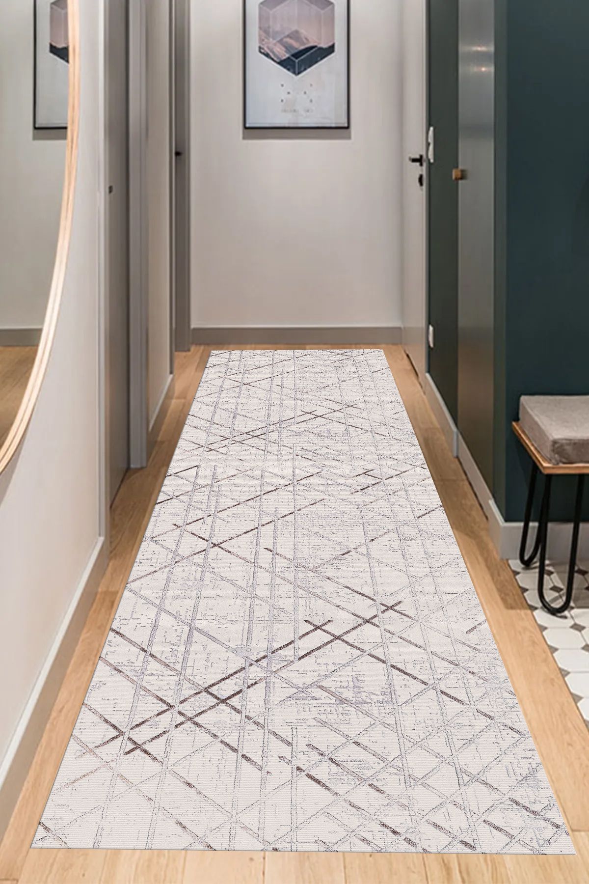 LTS HOME Dijital BASKILI Renkli Kaymaz Taban Yıkanabilir Modern Mutfak Halısı Salon Halısı Yolluk