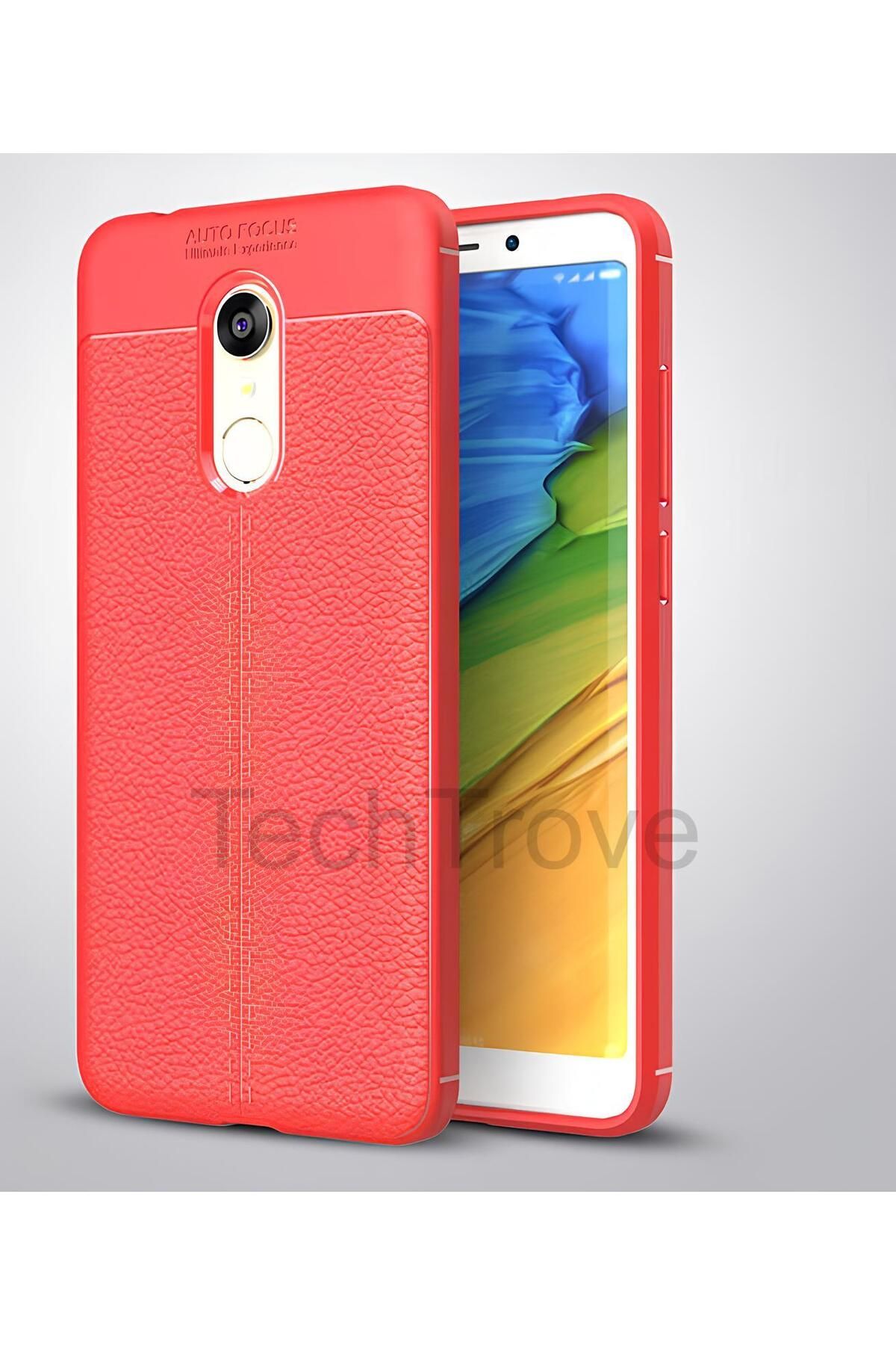 TechTrove Xiaomi Redmi 5 Kılıf Deri Extra Korumalı Slikon Kapak