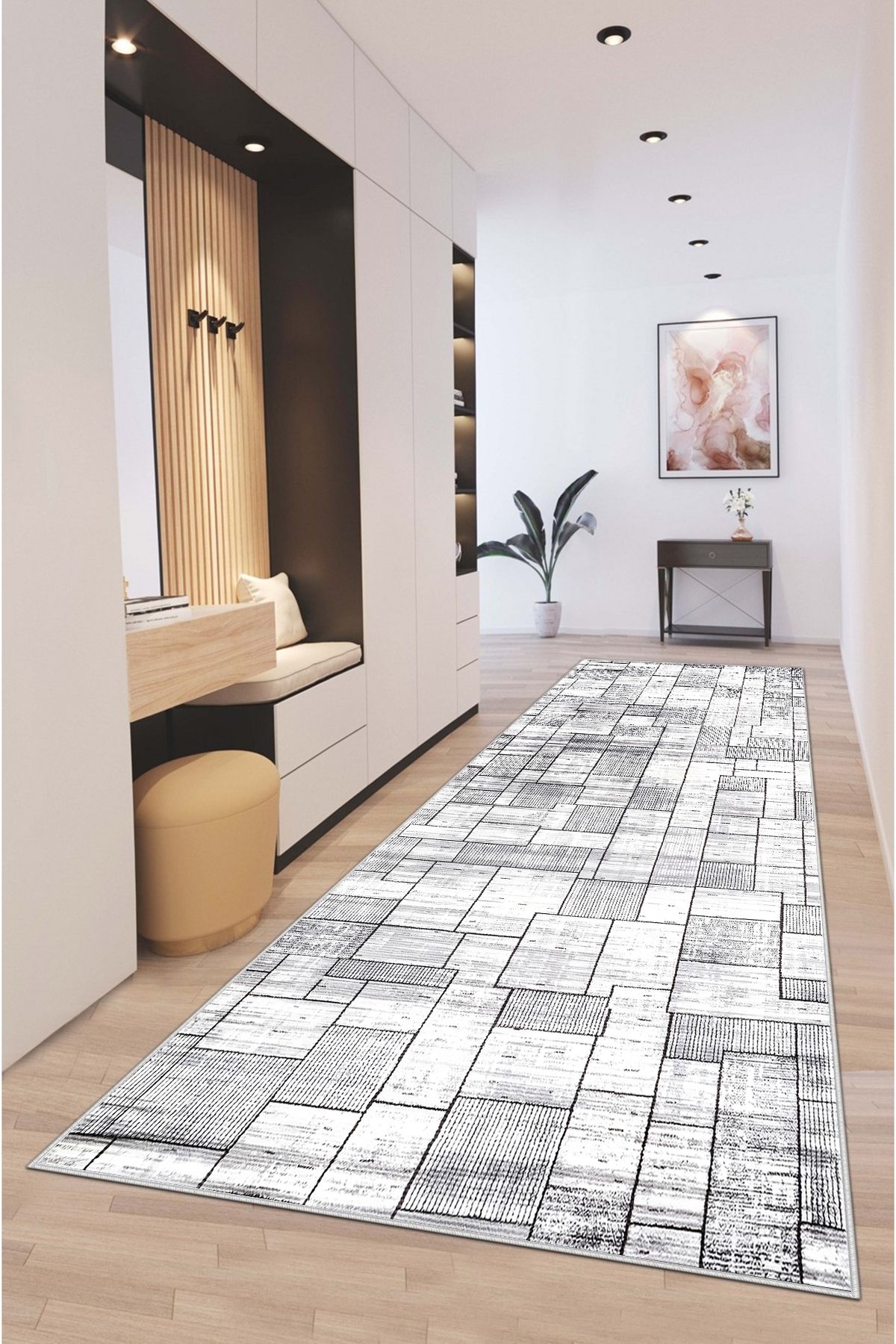 LTS HOME Dijital BASKILI Renkli Kaymaz Taban Yıkanabilir Modern Mutfak Halısı Salon Halısı Yolluk
