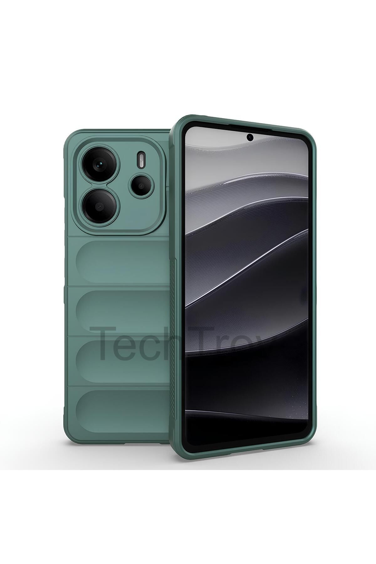 TechTrove Xiaomi Redmi Note 14 4G Kılıf Esnek TPU Oyuklu Arka Yüzey Tasarımlı Silikon Kapak