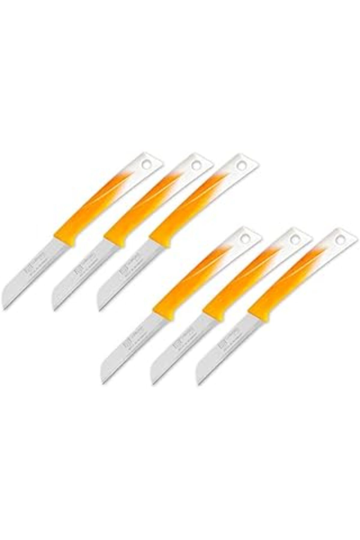Pazarcan Pirge Pure Line Solingen Meyve Bıçağı Seti 6'Lı Sarı, Tırtıklı Sebze Meyve Bıçak Seti