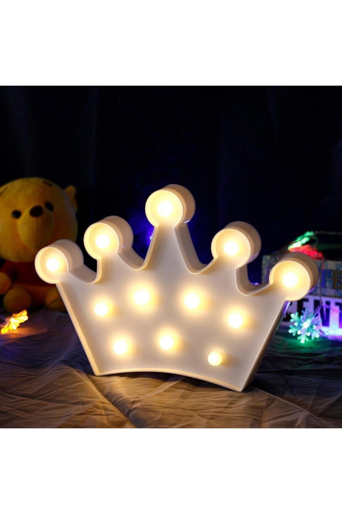 gizmurstore 3D Dekoratif Pilli Kraliçe Tacı Model Led Masa ve Gece Lambası (4767) - GMS6952-3379