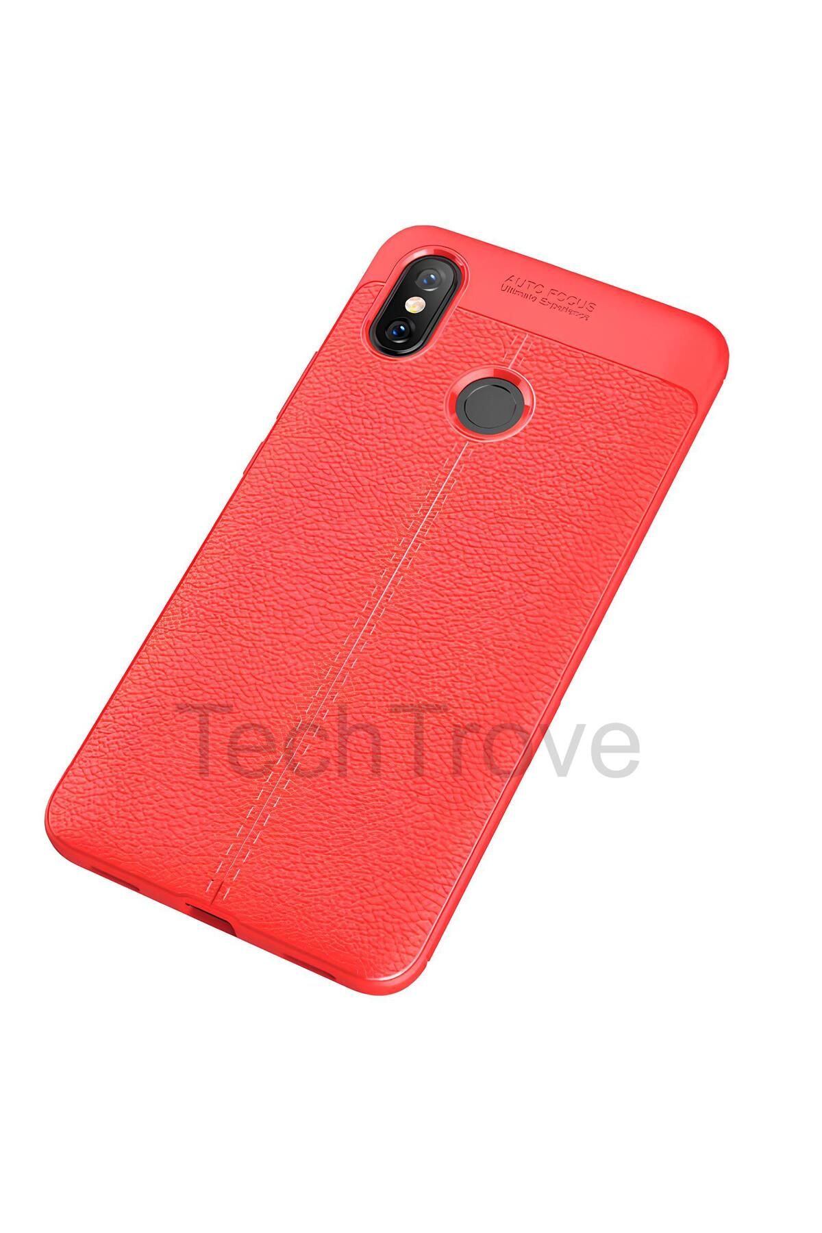 TechTrove Xiaomi Mi Max 3 Kılıf Deri Extra Korumalı Slikon Kapak