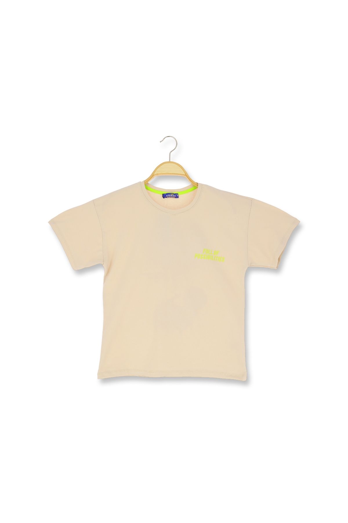 Atabay Kids ATABAY 128-04-25 ERKEK TSHİRT ARKA FULL OF POSSIBILITIES BASKILI 9/16 YAŞ